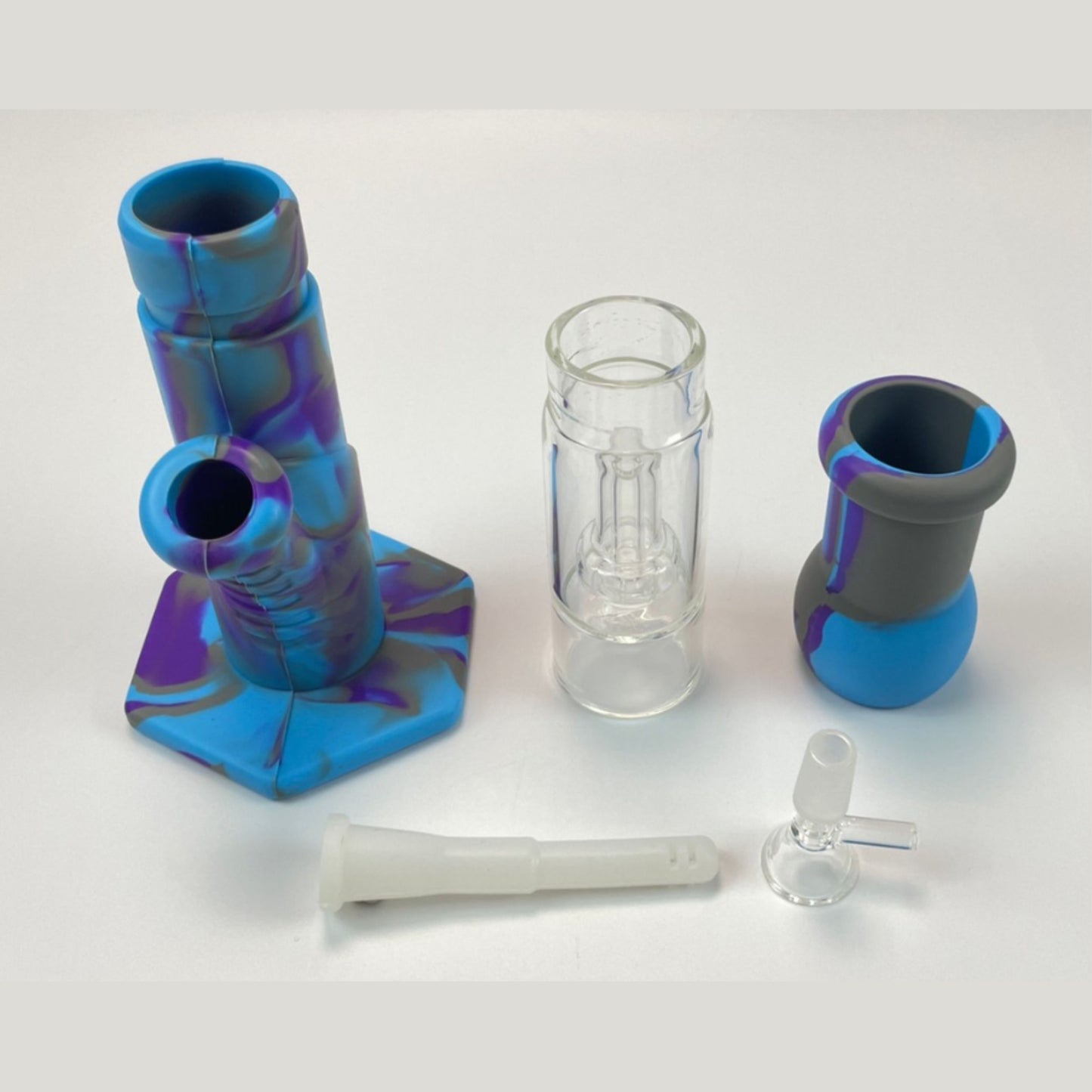 Glass Bong | SILICONE BONG WITH GLASS FILTER PERCOLATOR 14 INCH