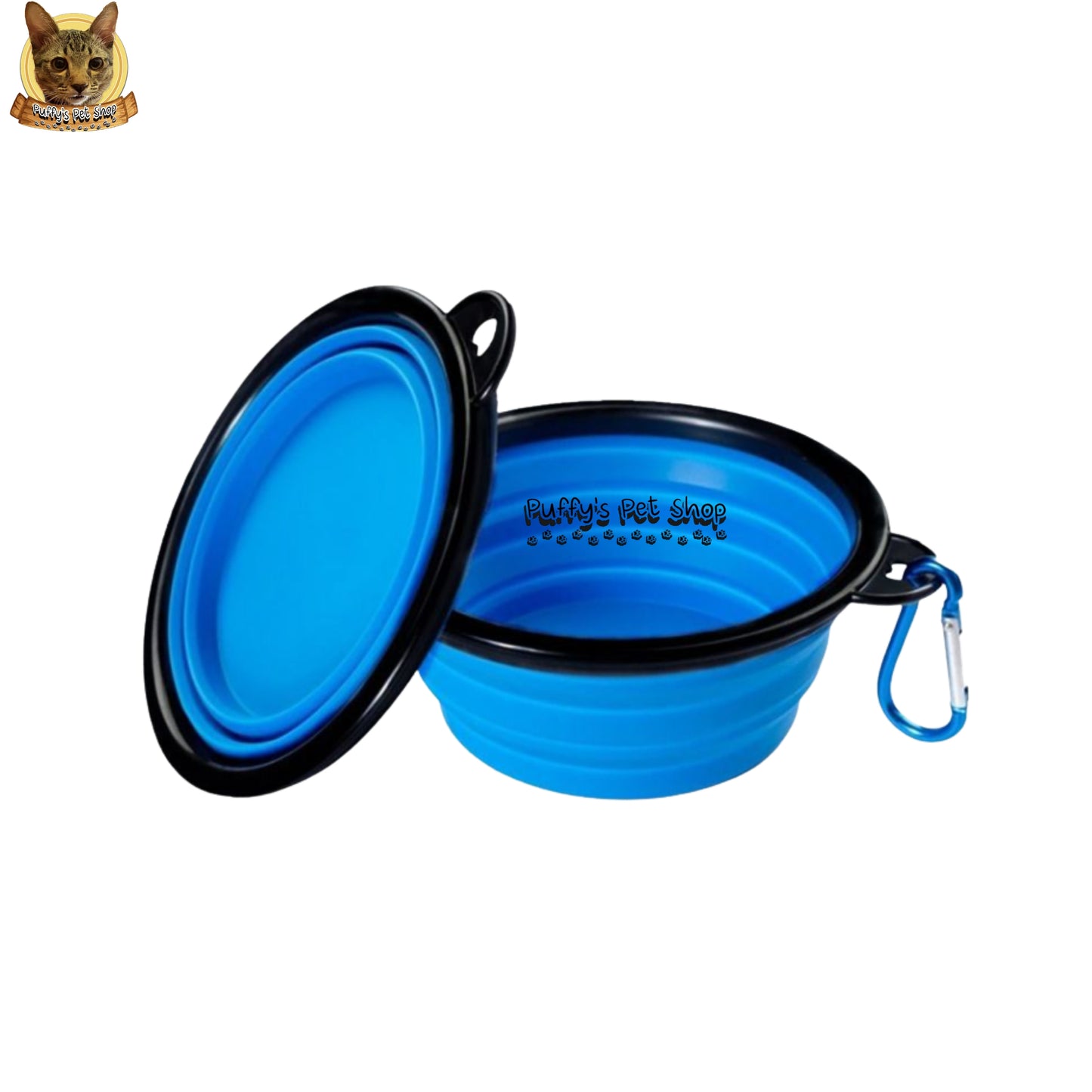 Puffy's Pet Shop | Collapsible Silicone Pet Bowl – Travel Friendly ชามซิลิโคนพับได้ สำหรับสัตว์เลี้ยง พกพาสะดวก เหมาะสำหรับเดินทาง ขนาด 13 x 5.5 x 9 ซม.