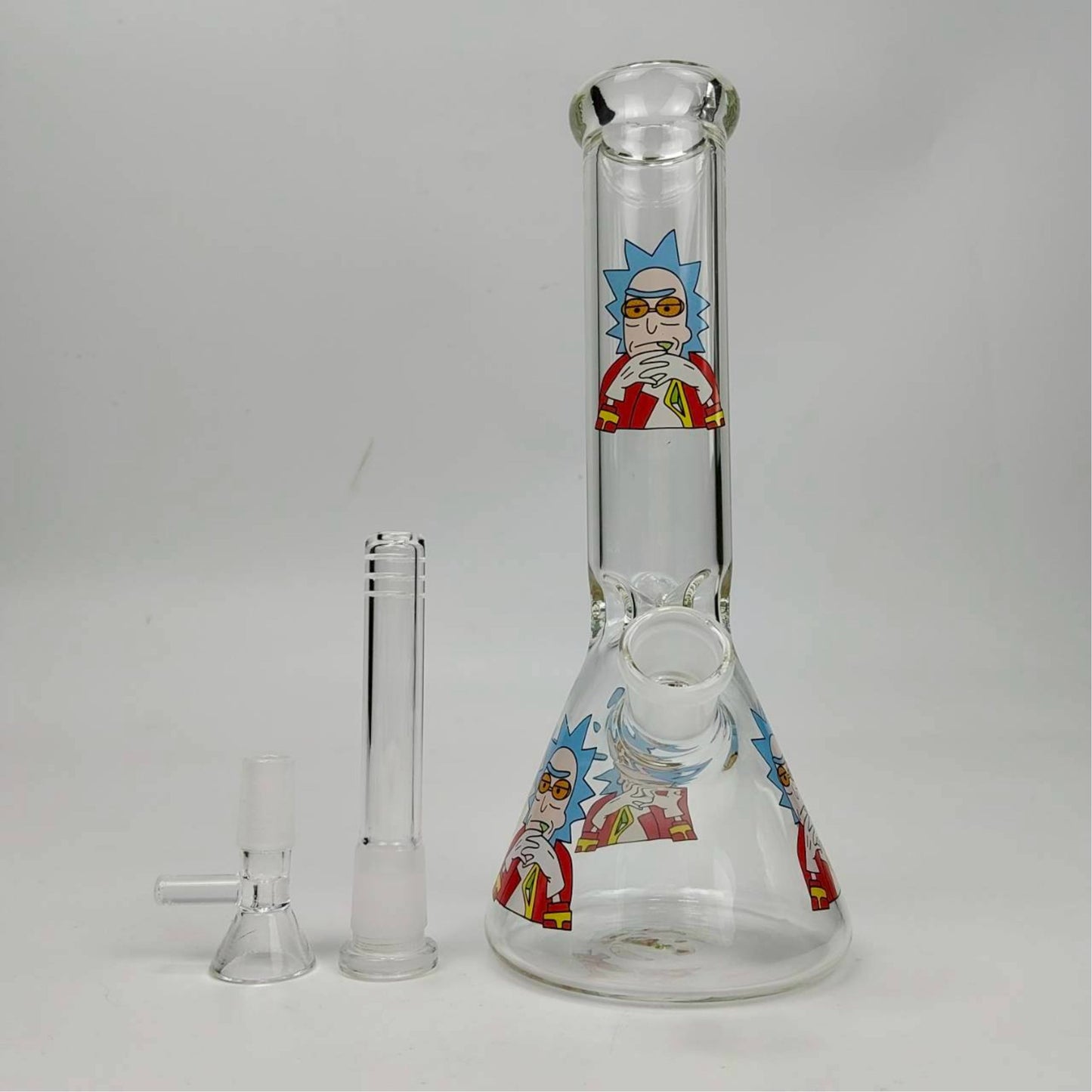GLASS BONG | RICK AND MORTY BEAKER GLASS BONG 8.5 INCH 5MM THICKNESS