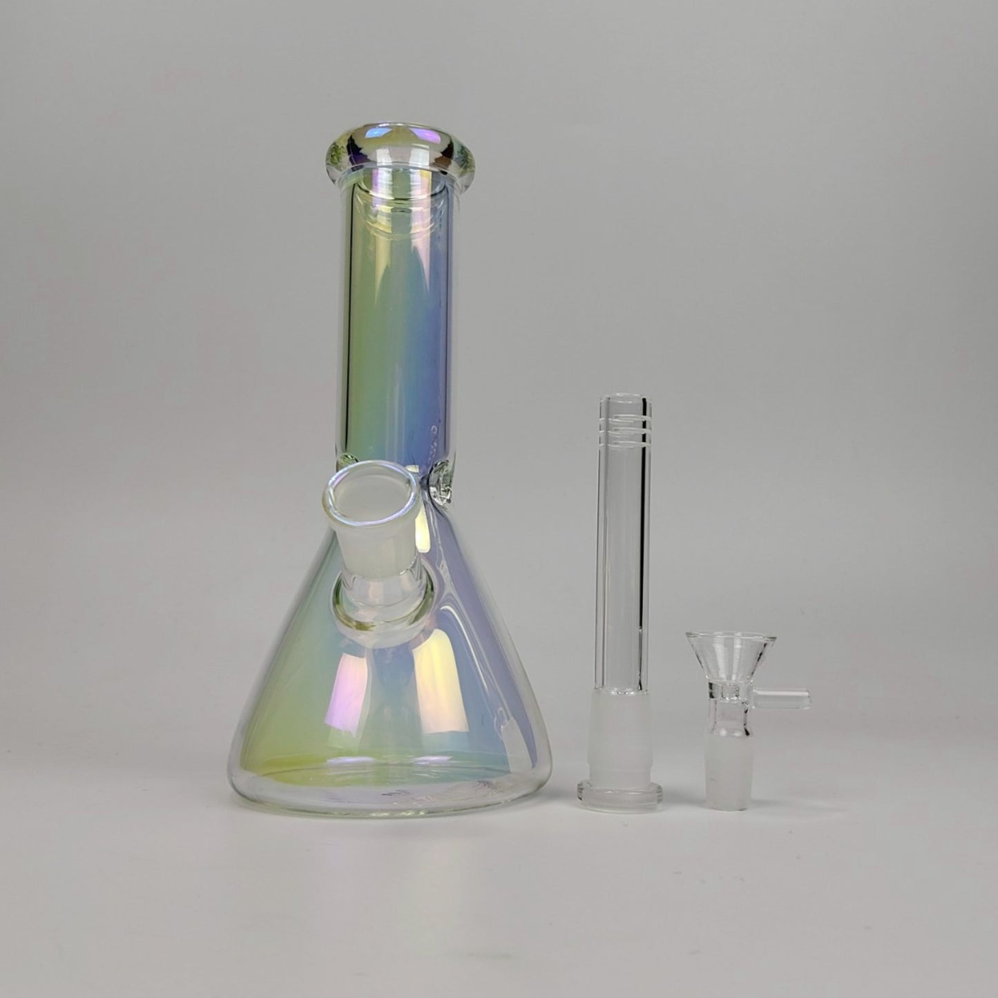 Glass Bong | HOLOGRAPHIC RAINBOW CLASSIC BEAKER 8 INCH