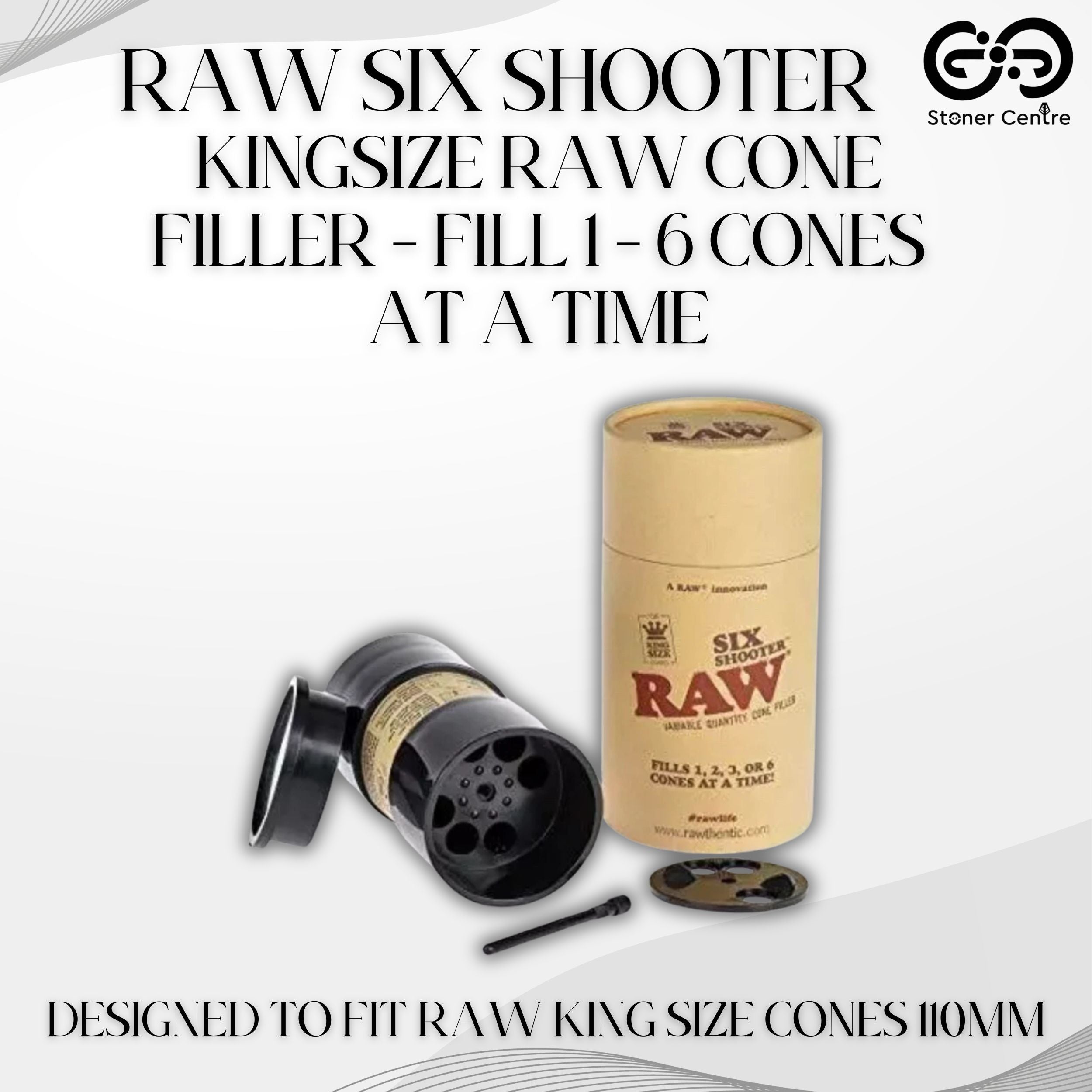 RAW SIX SHOOTER KING SIZE RAW CONE FILLER - FILL 1 - 6 CONES AT A TIME