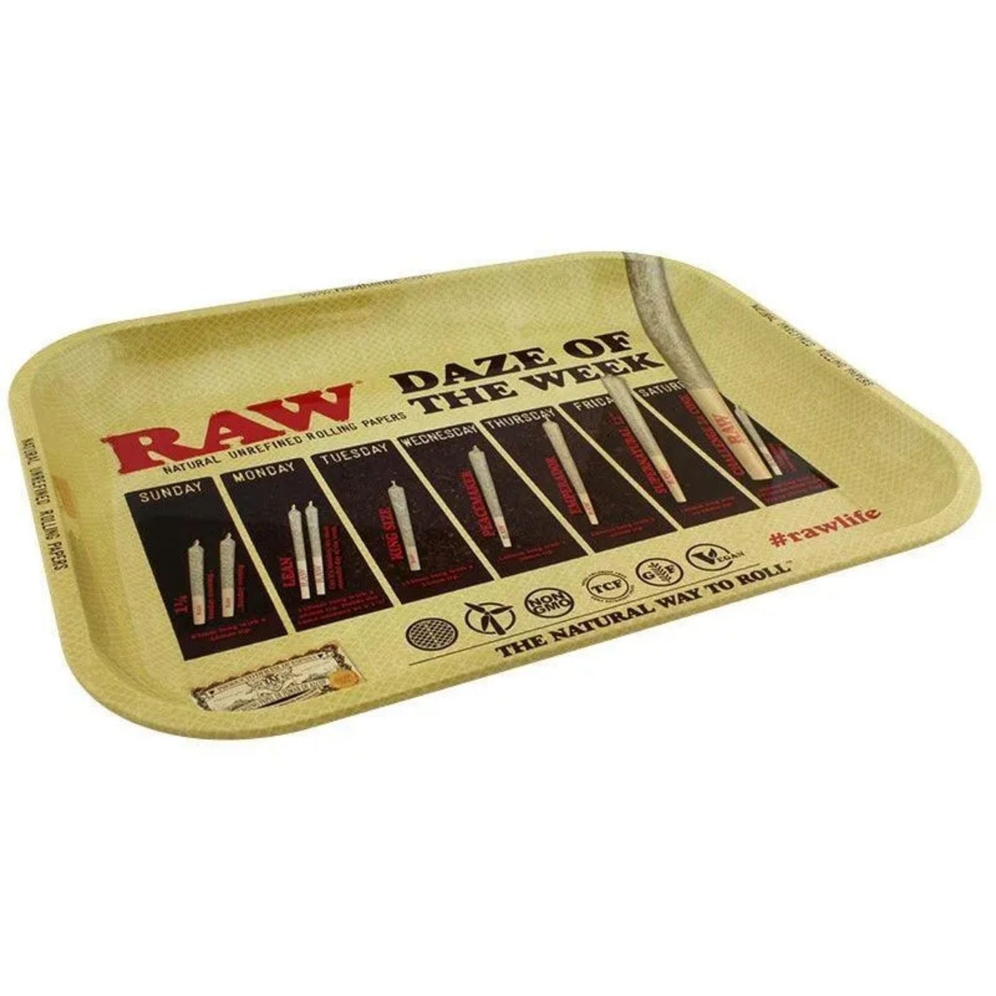 TRAY | RAW - DAZE OF THE WEEK METAL ROLLING TRAY SIZE : 19X28.5 CM