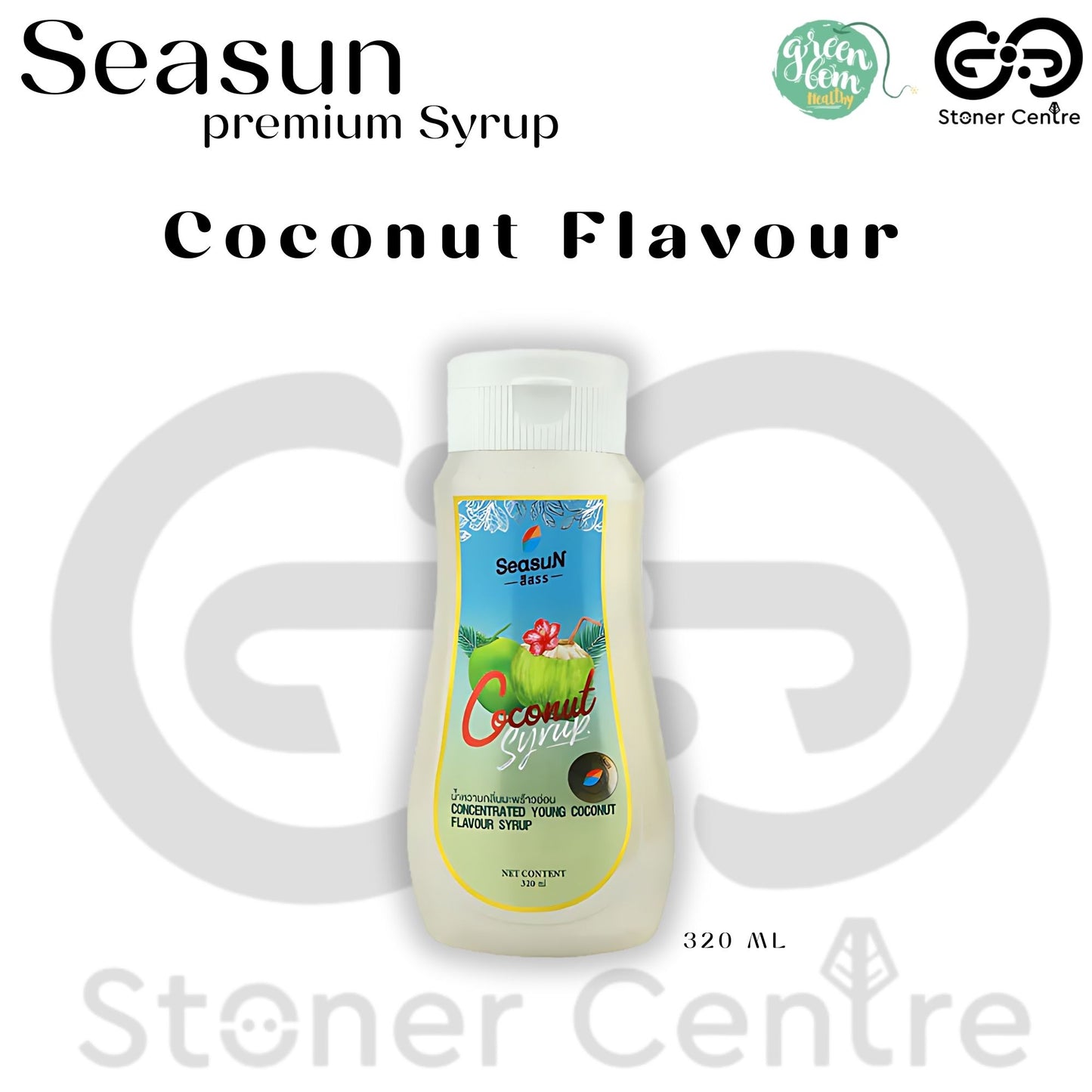 Seasun Premium Concentrated Syrup - Coconut | "กลิ่นมะพร้าว" สีสรรไซรัป น้ำหวานเข้มข้นพรีเมี่ยม น้ำตาล 0% KETO