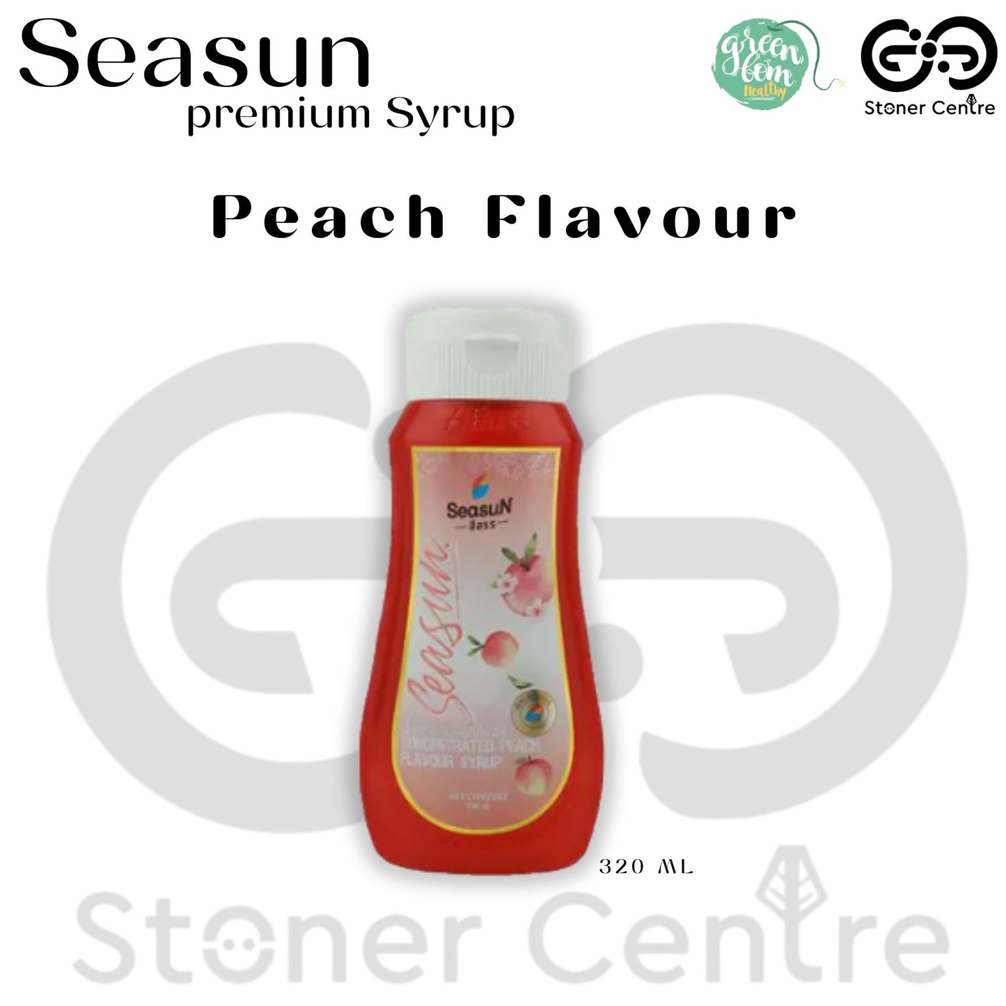 Seasun Premium Concentrated Syrup - Peach | "กลิ่นพีช" สีสรรไซรัป น้ำหวานเข้มข้นพรีเมี่ยม น้ำตาล 0% KETO