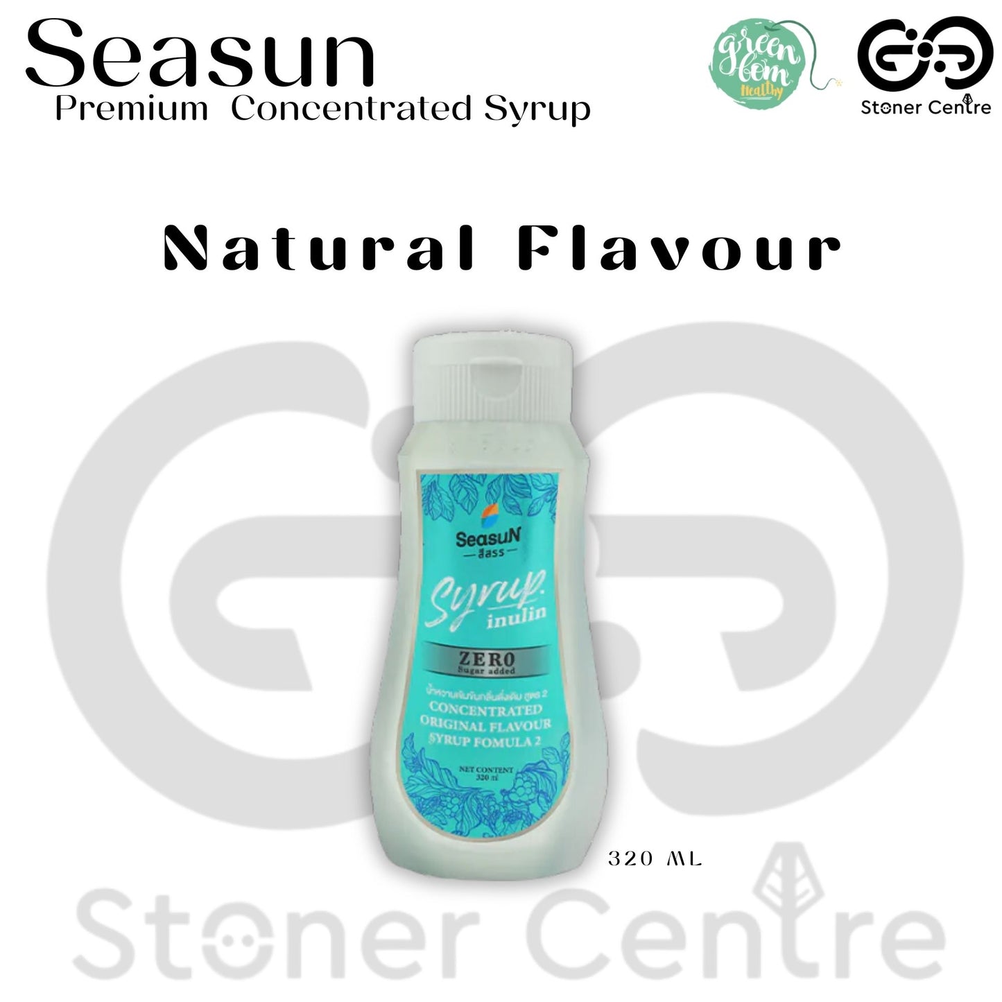 Seasun Premium Concentrated Syrup - Natural | "กลิ่นธรรมชาติ" สีสรรไซรัป น้ำหวานเข้มข้นพรีเมี่ยม น้ำตาล 0% KETO