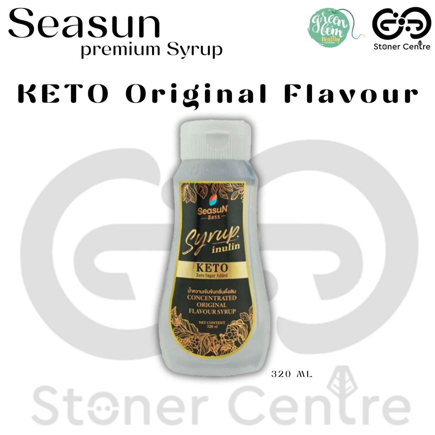 Seasun Premium Concentrated Syrup - Original KETO | "กลิ่นดั้งเดิม คีโต" สีสรรไซรัป น้ำหวานเข้มข้นพรีเมี่ยม น้ำตาล 0% KETO