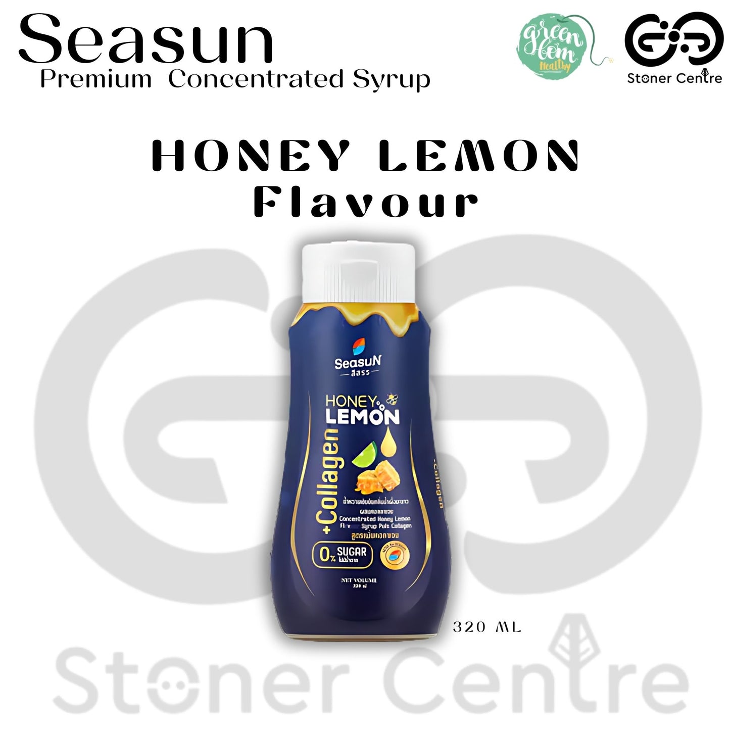 Seasun Premium Concentrated Syrup - Honey Lemon | "กลิ่นน้ำผึ้งมะนาว" สีสรรไซรัป น้ำหวานเข้มข้นพรีเมี่ยม น้ำตาล 0% KETO