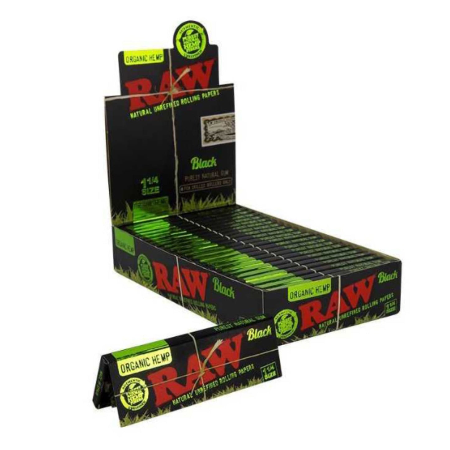 ROLLING PAPER | RAW BLACK ORGANIC HEMP 1 ¼" ROLLING PAPER