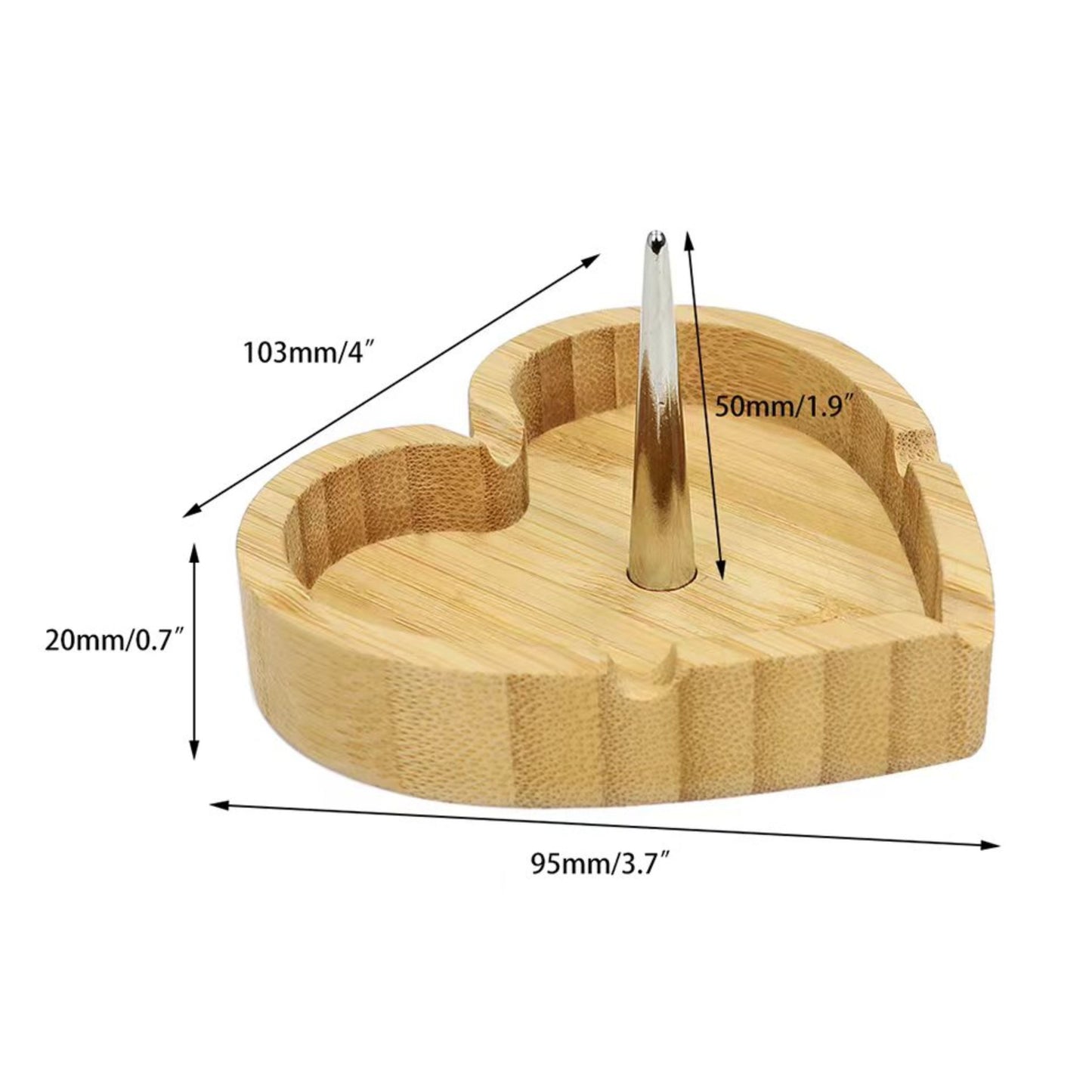 TRAY | HEART SHAPE WOODEN ASHTRAY | 10x9.5x2 CM.
