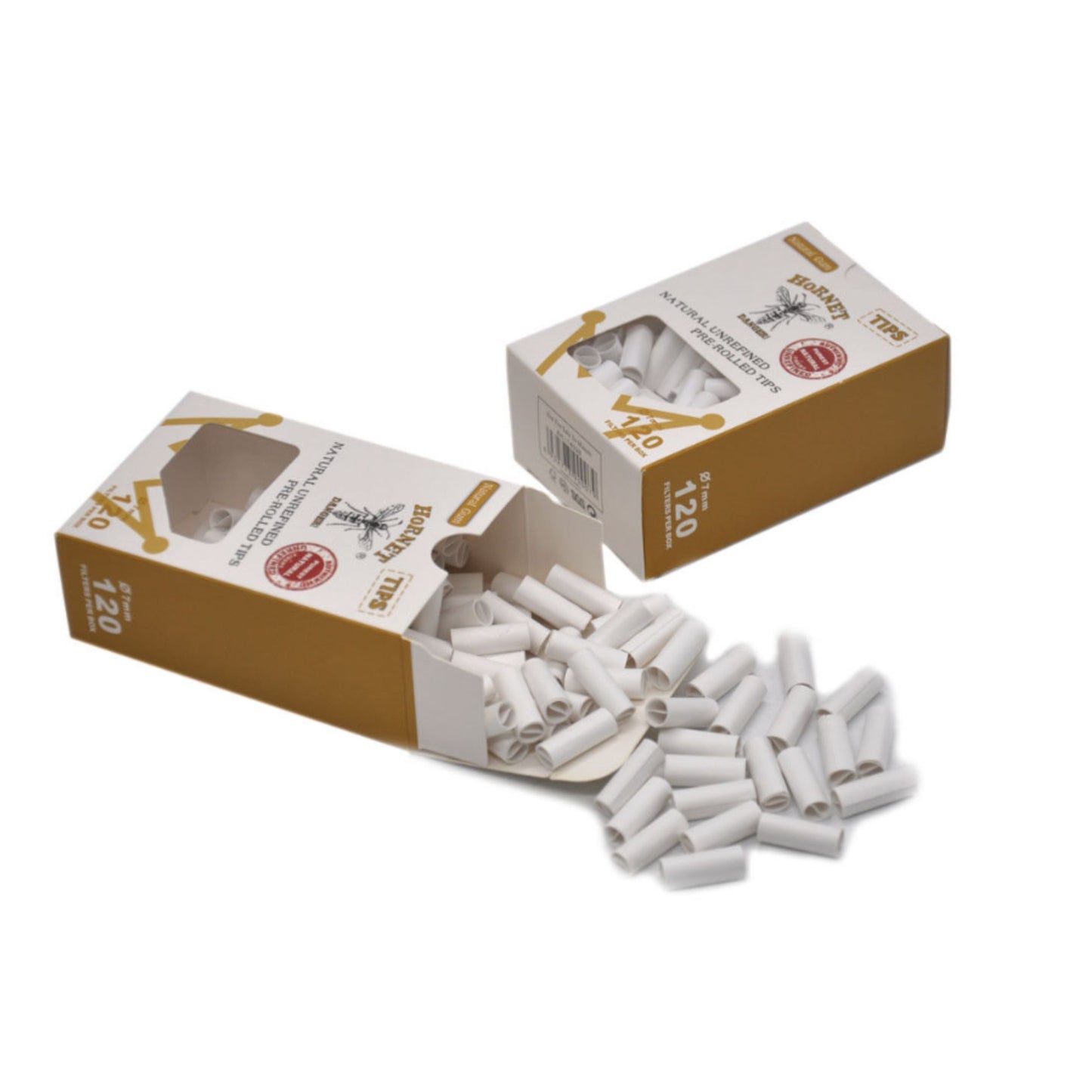 ROLLING PAPER | HORNET WHITE NATURAL UNREFINED PRE - ROLL TIP 7MM