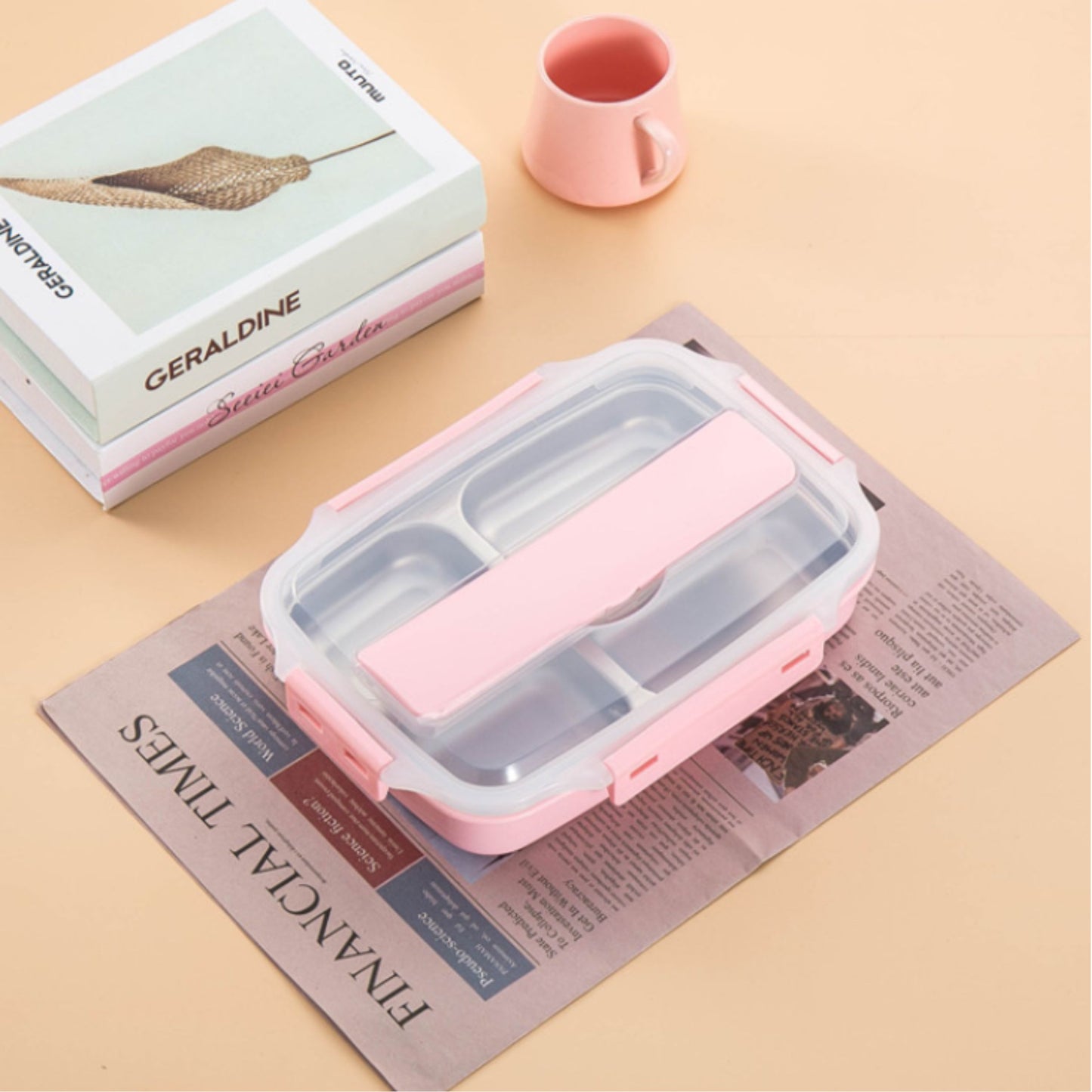 BENTO LUNCH BOX 3 SLOT SIZE 19x26x6 cm | กล่องอาหารกลางวัน กล่องข้าว SUS304 อุ่นอาหารได้โดยน้ำอุ่น