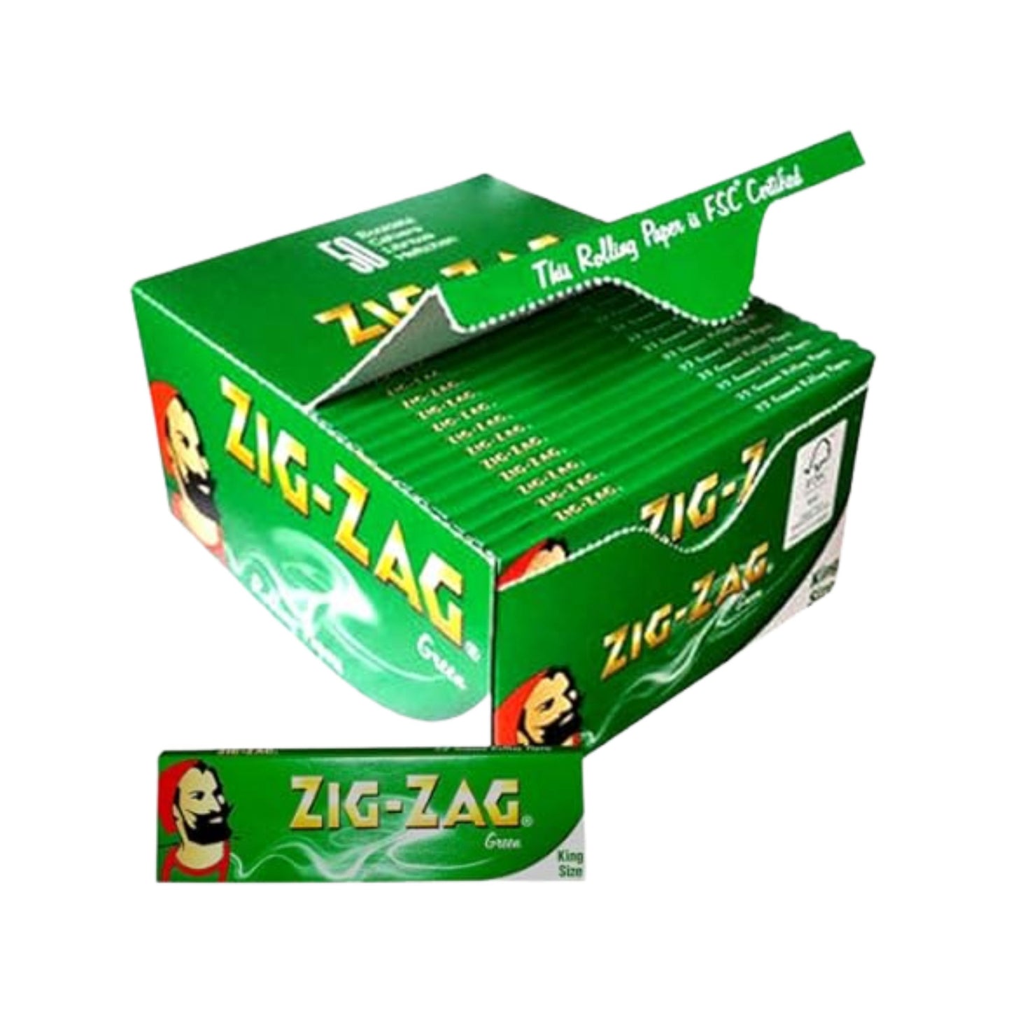 ROLLING PAPER | ZIG - ZAG GREEN ROLLING PAPER KINGSIZE