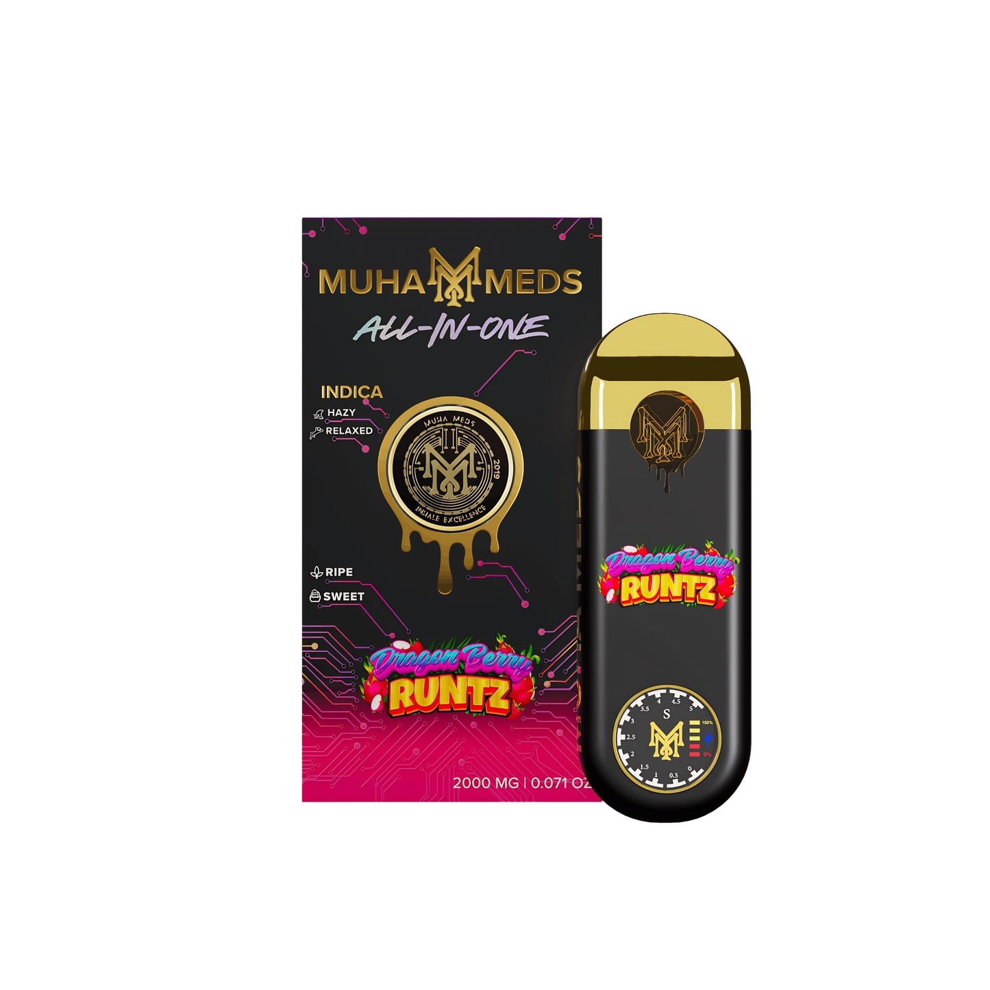 MUHA MEDS ALL - IN - ONE DISPOSABLE 2.0MG | DRAGON BERRY RUNTZ : INDICA