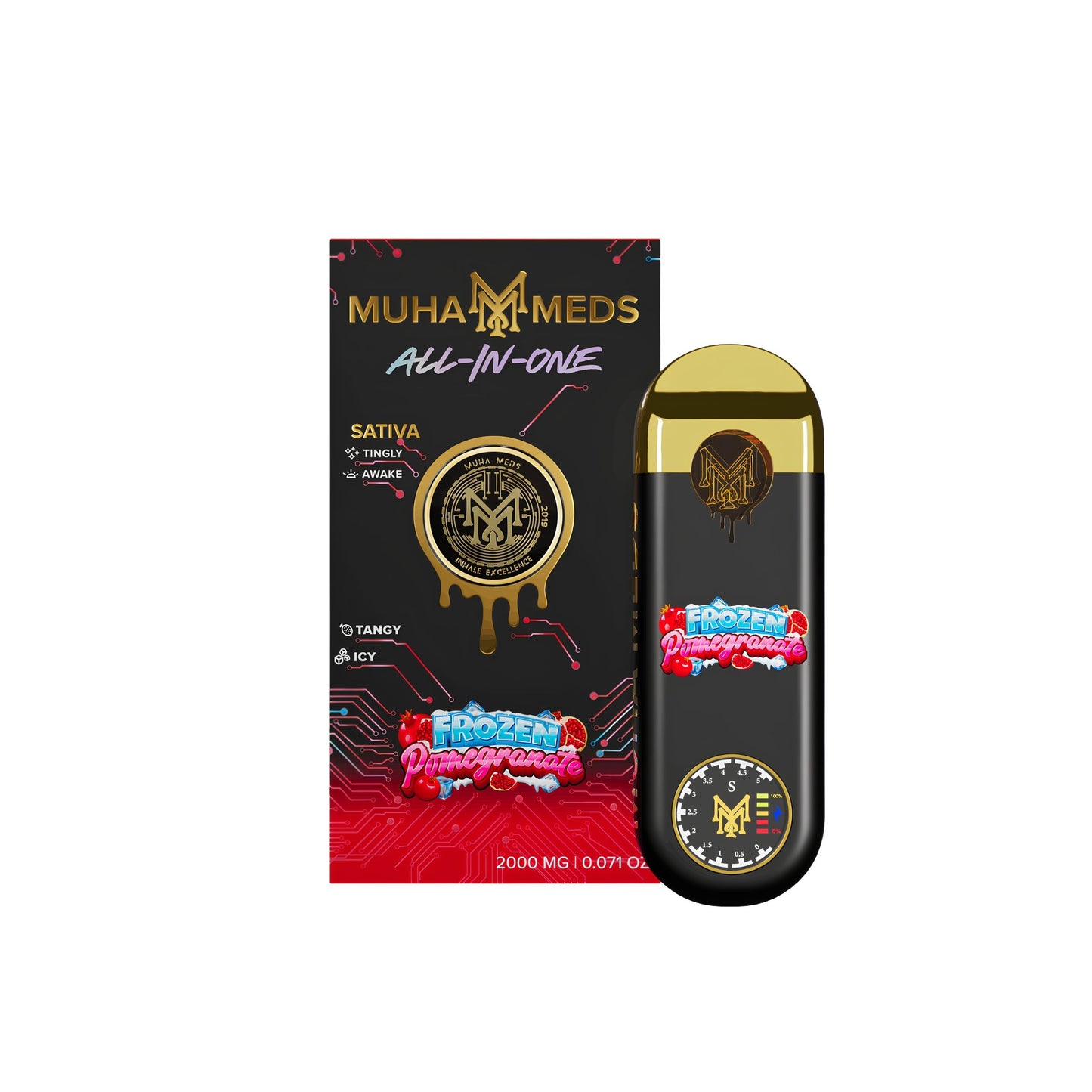 MUHA MEDS ALL - IN - ONE DISPOSABLE 2.0MG | FROZEN POMEGRANATE : SATIVA