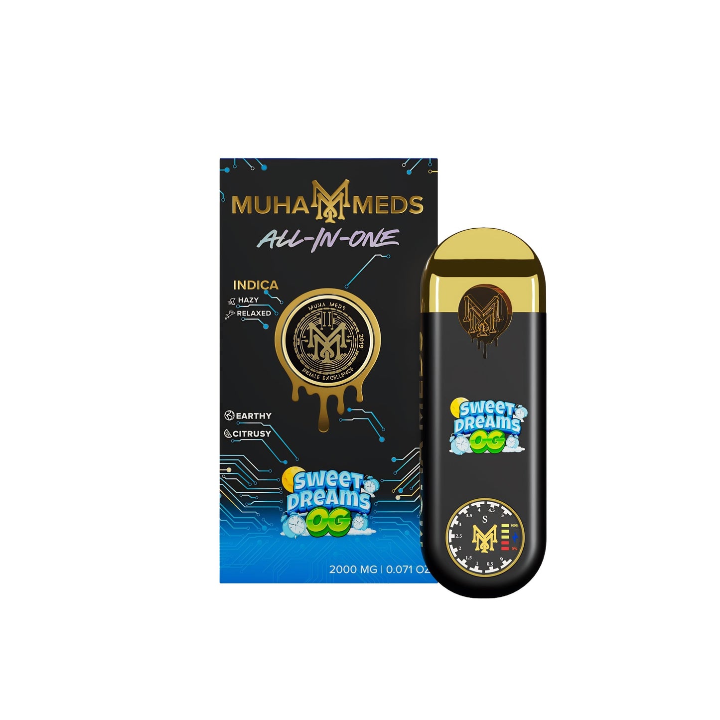 MUHA MEDS ALL - IN - ONE DISPOSABLE 2.0MG | SWEET DREAMS OG : INDICA