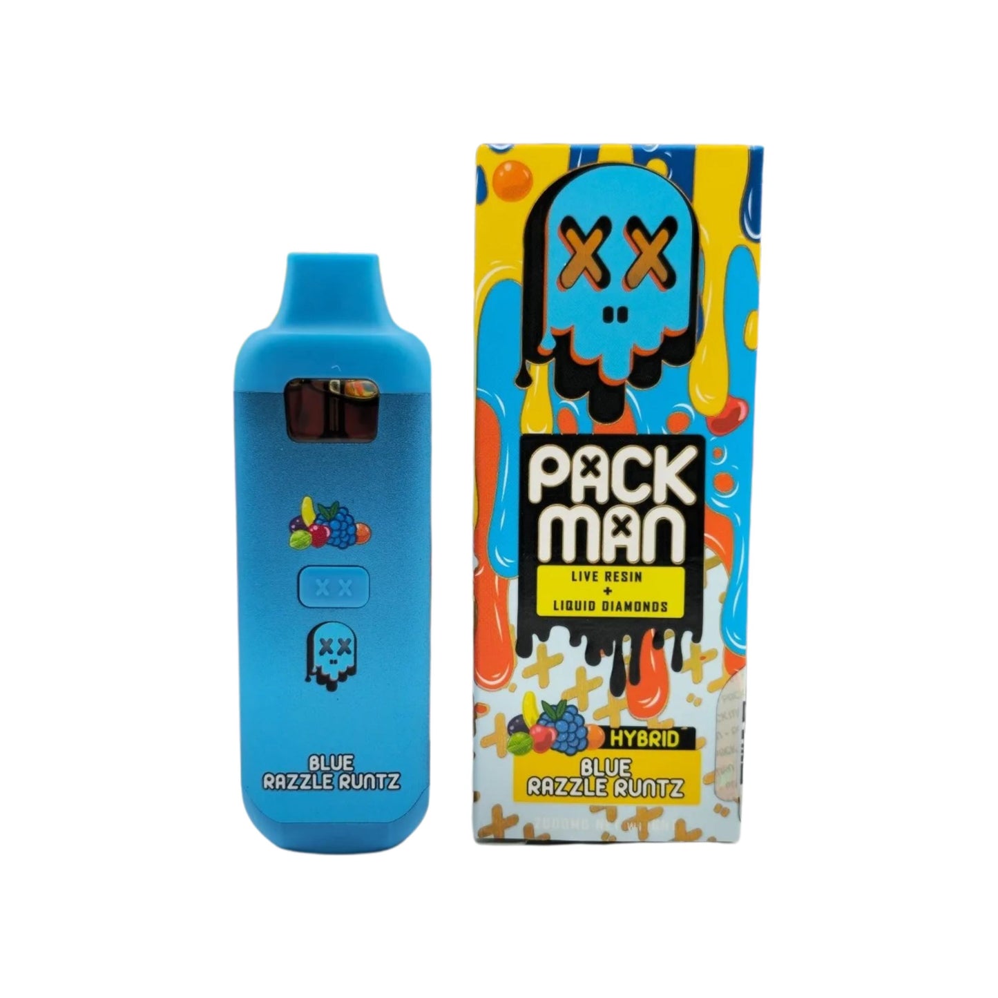 PACK MAN - LIVE RESIN + LIQUID DIAMONDS 2.0ML | BLUE RAZZLE RUNTZ : HYBRID