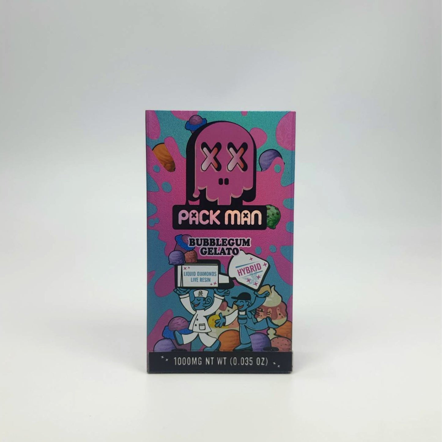 PACK MAN LIQUID DIAMONDS + LIVE RESIN 1.0ML | BUBBLEGUM GELATO : HYBRID