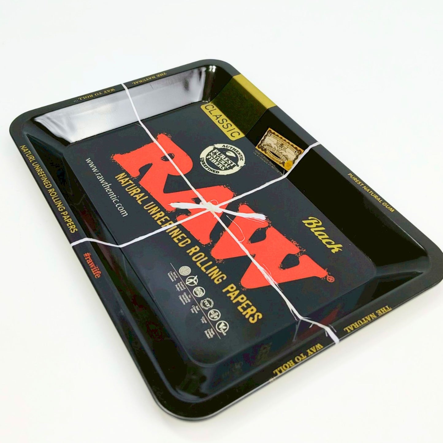 TRAY | RAW - BLACK METAL ROLLING TRAY SIZE : 12.5X18 CM