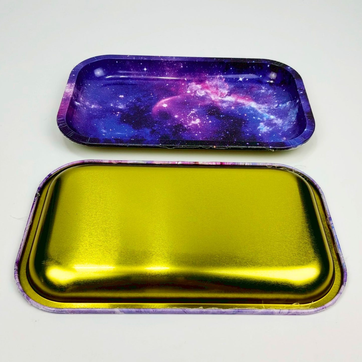TRAY | GALAXY PSYCHEDELIC PURPLE METAL ROLLING TRAY SIZE : 27.5X16 CM