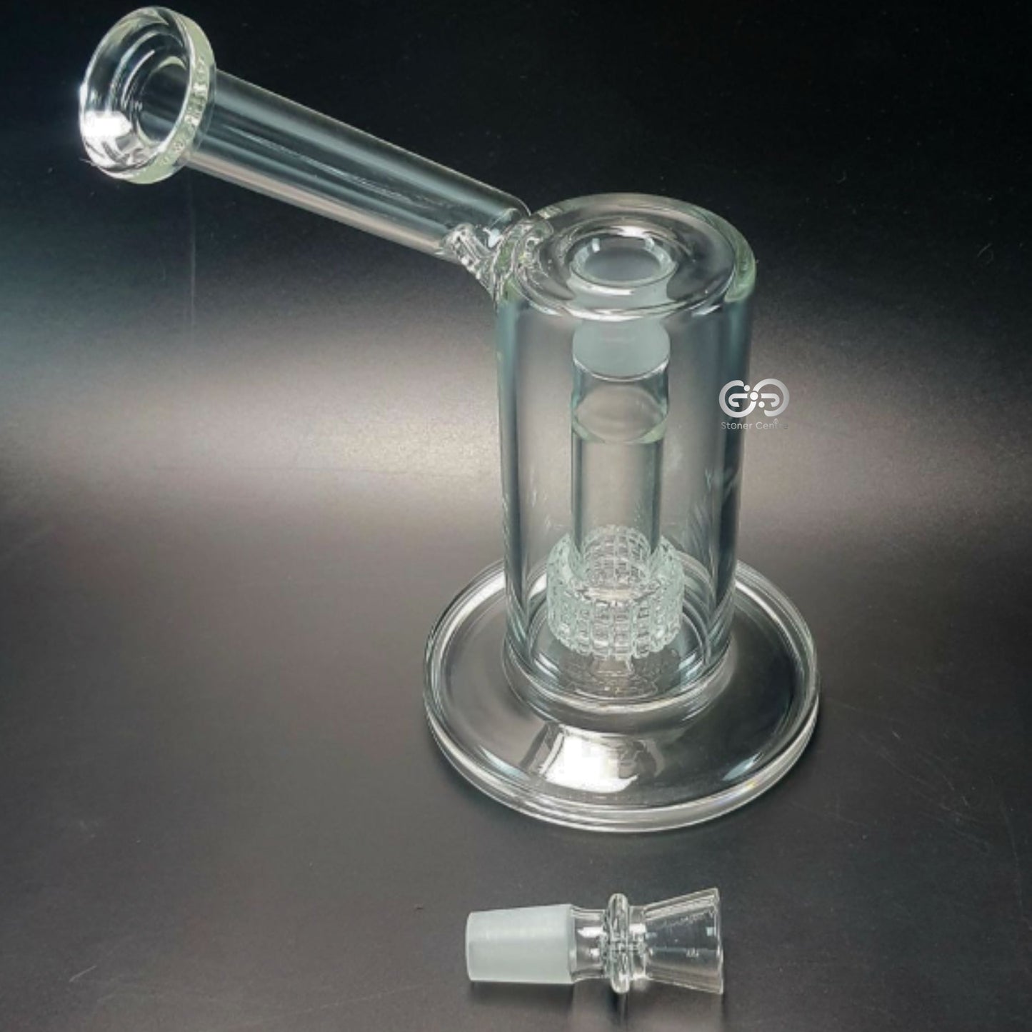 Glass Bong | NO LOGO STRIAGHT BIRDCAGE PERC WITH 18 MM JOINT MATRIX SIDECAR 8 INCH