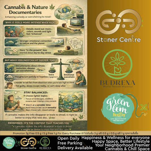 กัญชากับการดูสารคดีเกี่ยวกับโลกและธรรมชาติ ผ่อนคลายได้ แต่อย่าลืมดูแลสติไปพร้อมกัน