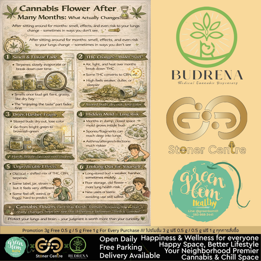 ดอกกัญชาเก็บไว้นานหลายเดือน: เปลี่ยนไปยังไงบ้าง?