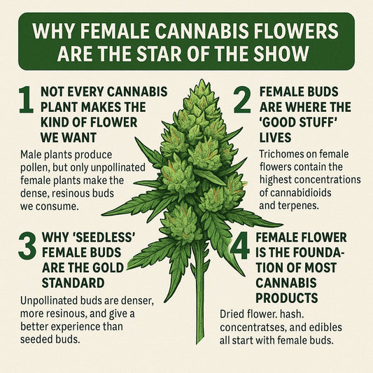 ทำไม “ดอกตัวเมีย” จึงสำคัญที่สุดในโลกกัญชา หัวใจของเรื่องกลิ่น รส และฤทธิ์