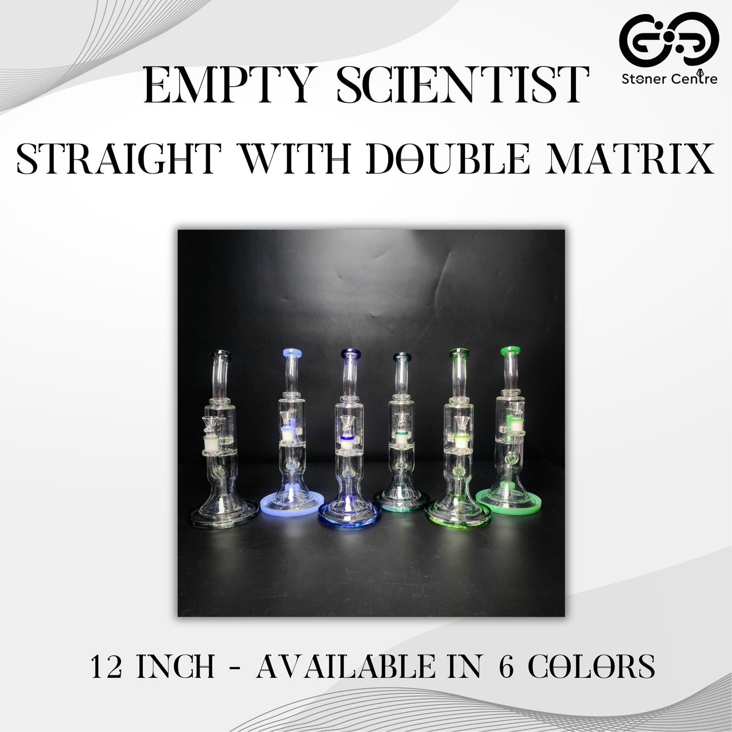 Glass Bong | EMPTY SCIENTIST STRAIGHT 12 INCH WITH DOUBLE MATRIX PERC