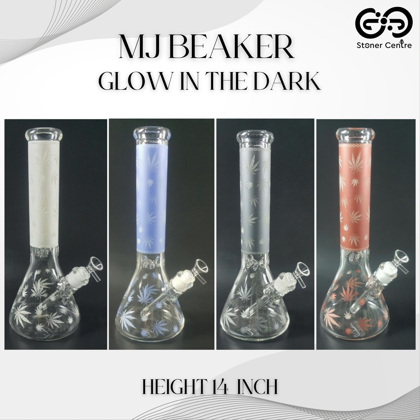 Glass Bong | MJ BEAKER GLOW IN THE DARK 14 INCH