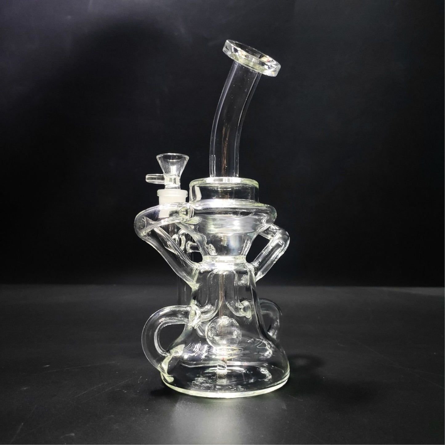 Glass Bong | DOUBLE RECYCLER DISPERSER BUBBLER OIL RIG 8.5 INCH