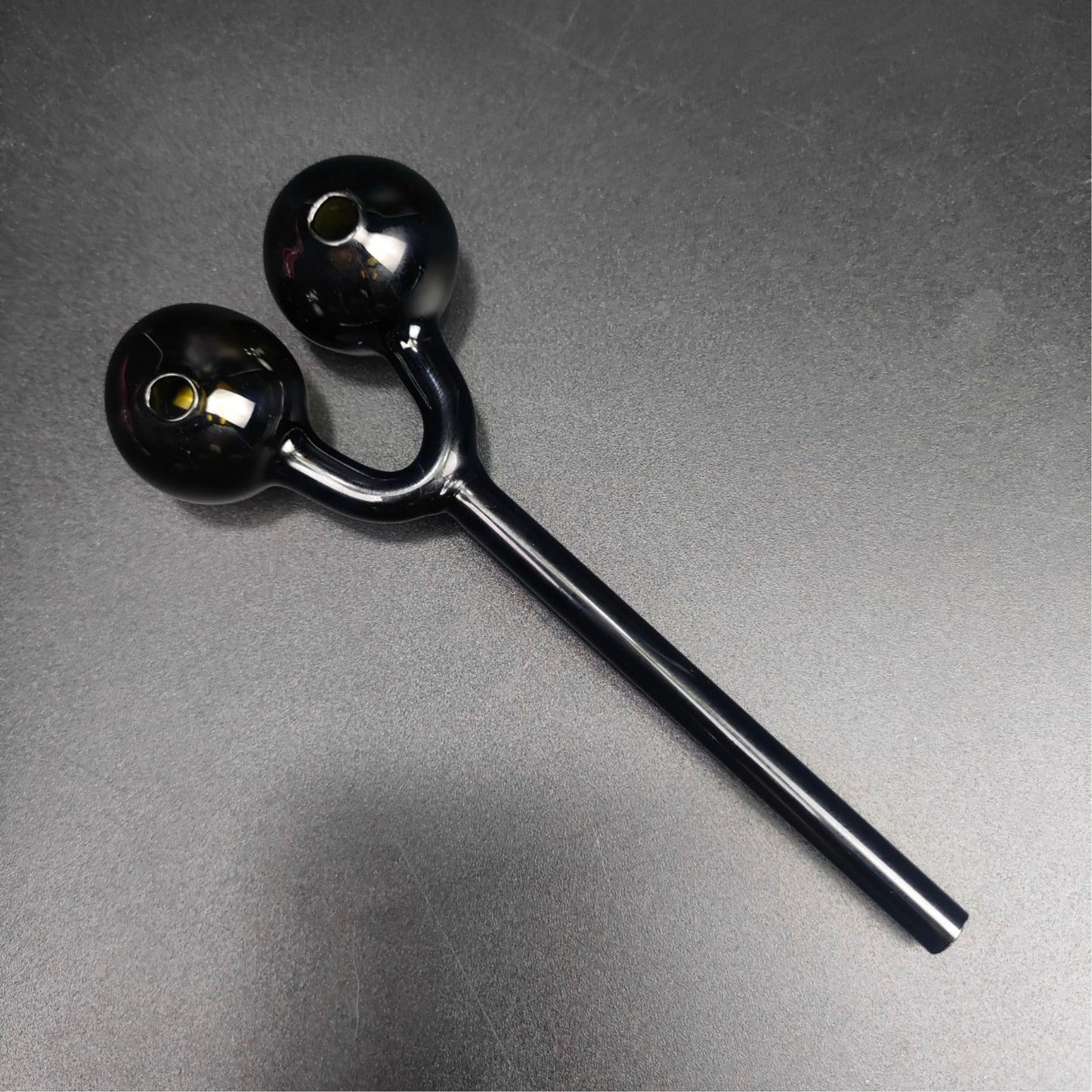 PIPE | DOUBLE BOWL BURNER GLASS PIPE FOR WAX 5.5 INCH