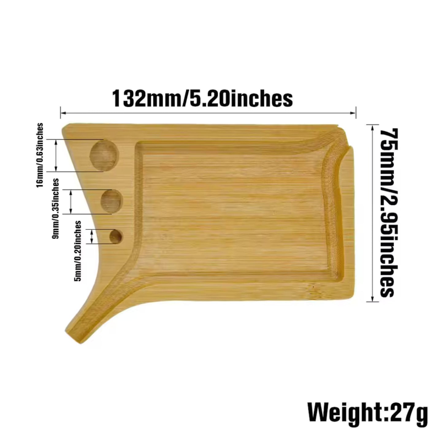 TRAY | WOODEN TRAY FOR ROLLING & FILLING | 7.5X13 CM