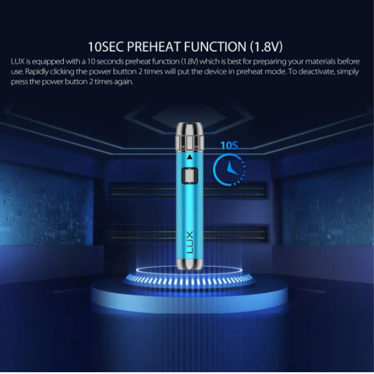 YOCAN | LUX MAX 510 THREADED VAPE PEN BATTERY