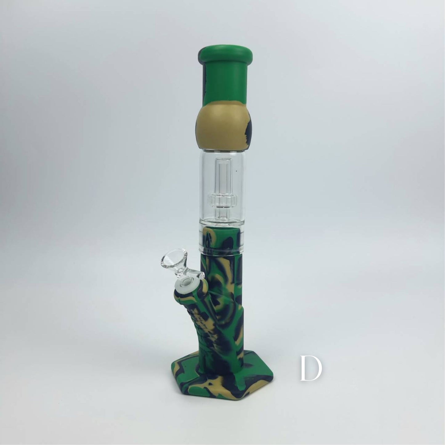 Glass Bong | SILICONE BONG WITH GLASS FILTER PERCOLATOR 14 INCH