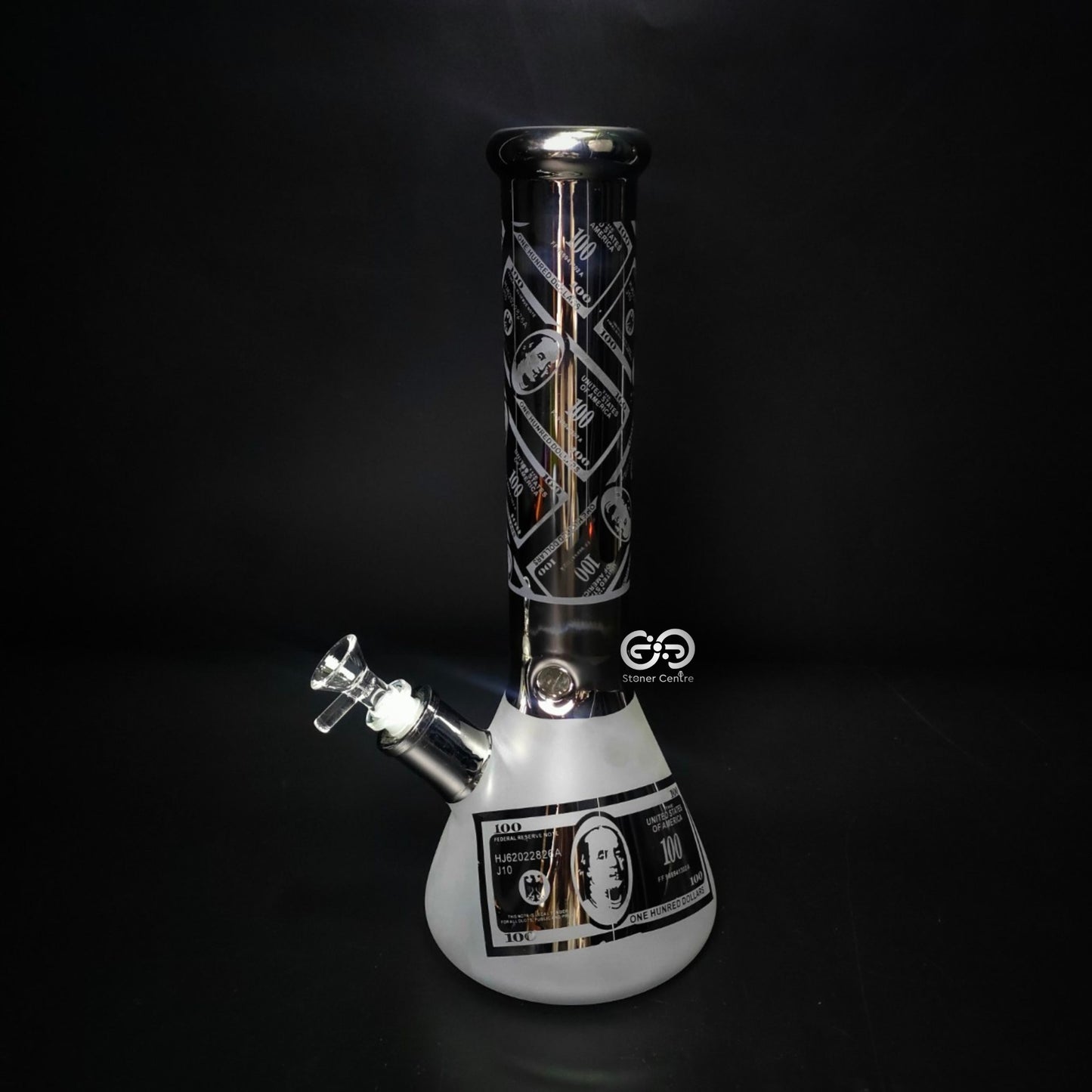 Glass Bong | DOLLAR BILL BEAKER SILVER 13.5 INCH
