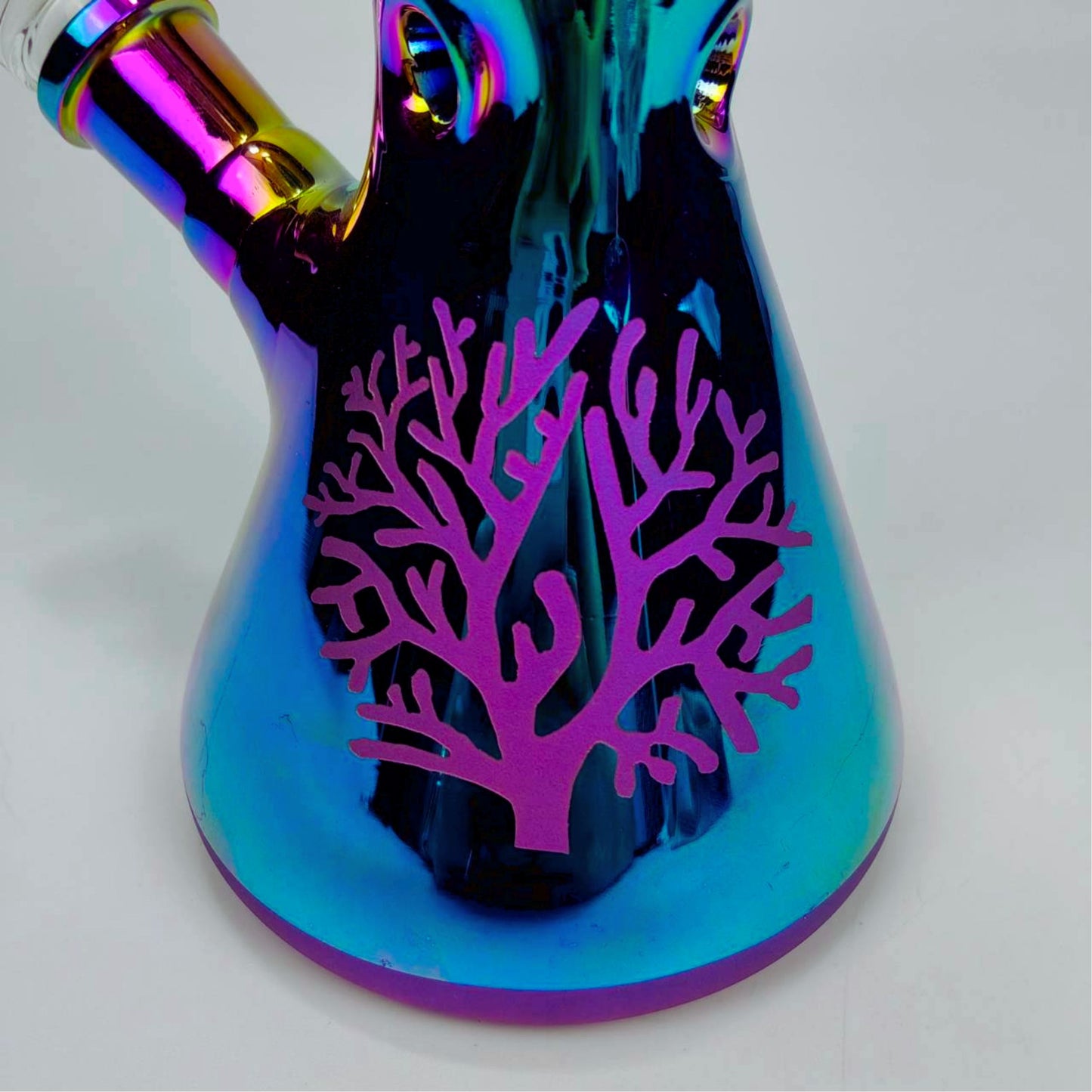 GLASS BONG | REFLECTIVE TREE BEAKER GLASS BONG 11.5 INCH 5MM THICKNESS