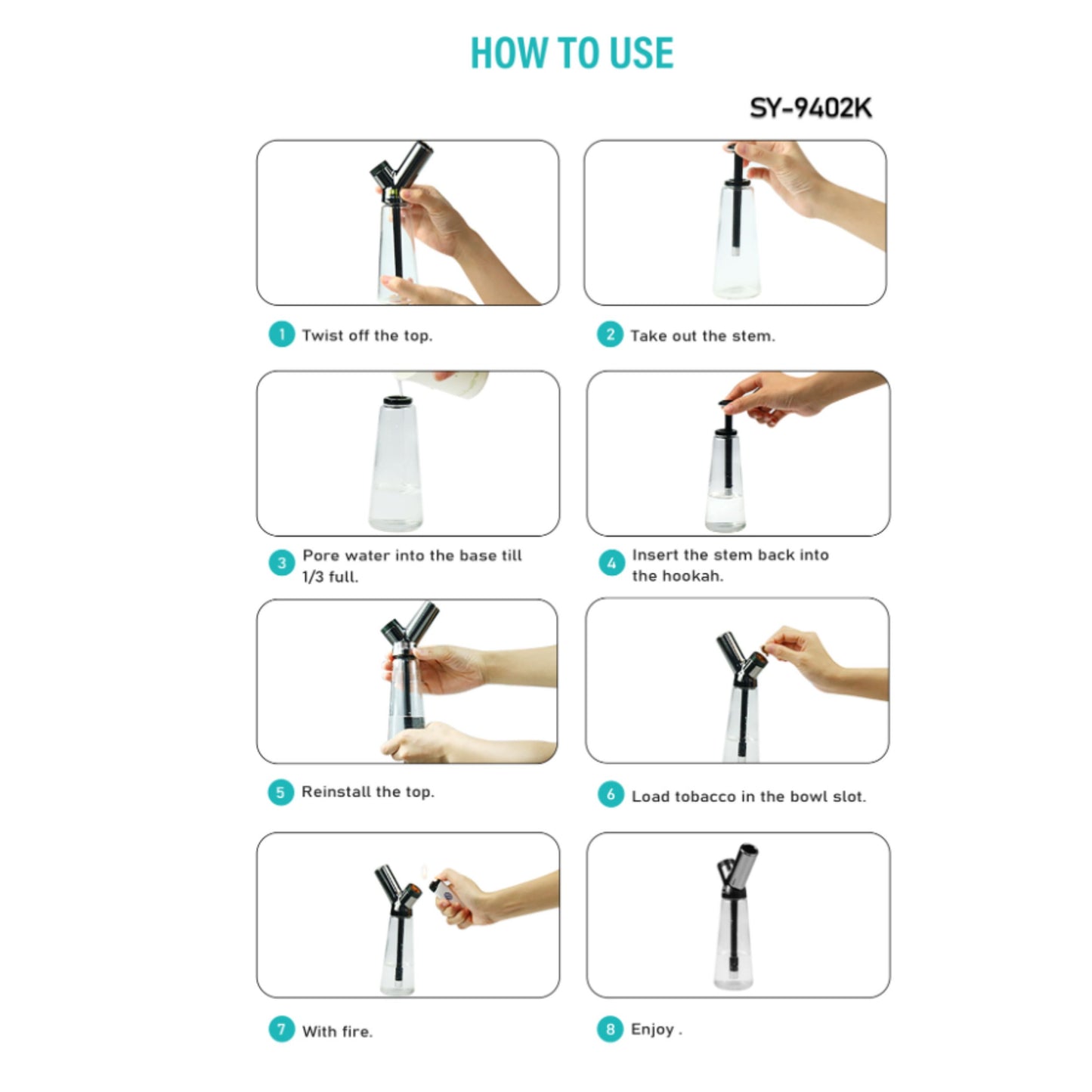 Glass Bong | PORTABLE WATER BOTTLE AND STRAW KITS 8.5 INCH