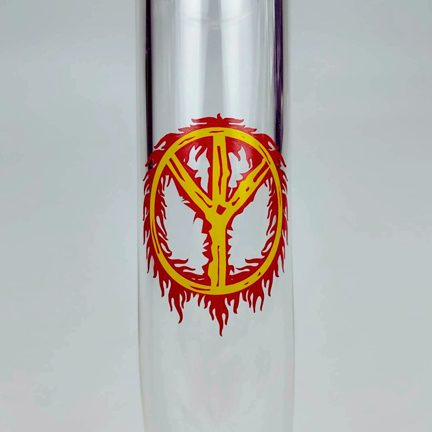 GLASS BONG | PEACE BENDED NECK BEAKER GLASS BONG 8.5 INCH 4MM THICKNESS