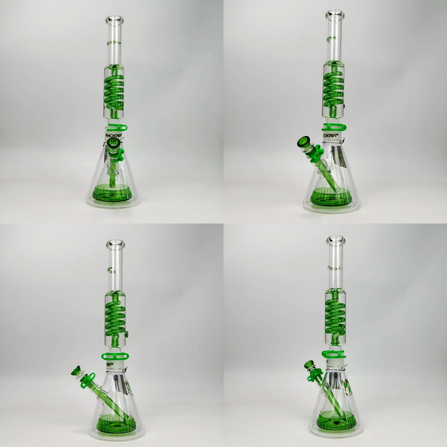 Glass Bong | Phoenix Double Walled Beaker Lego 18 Inch with Freezable Coil