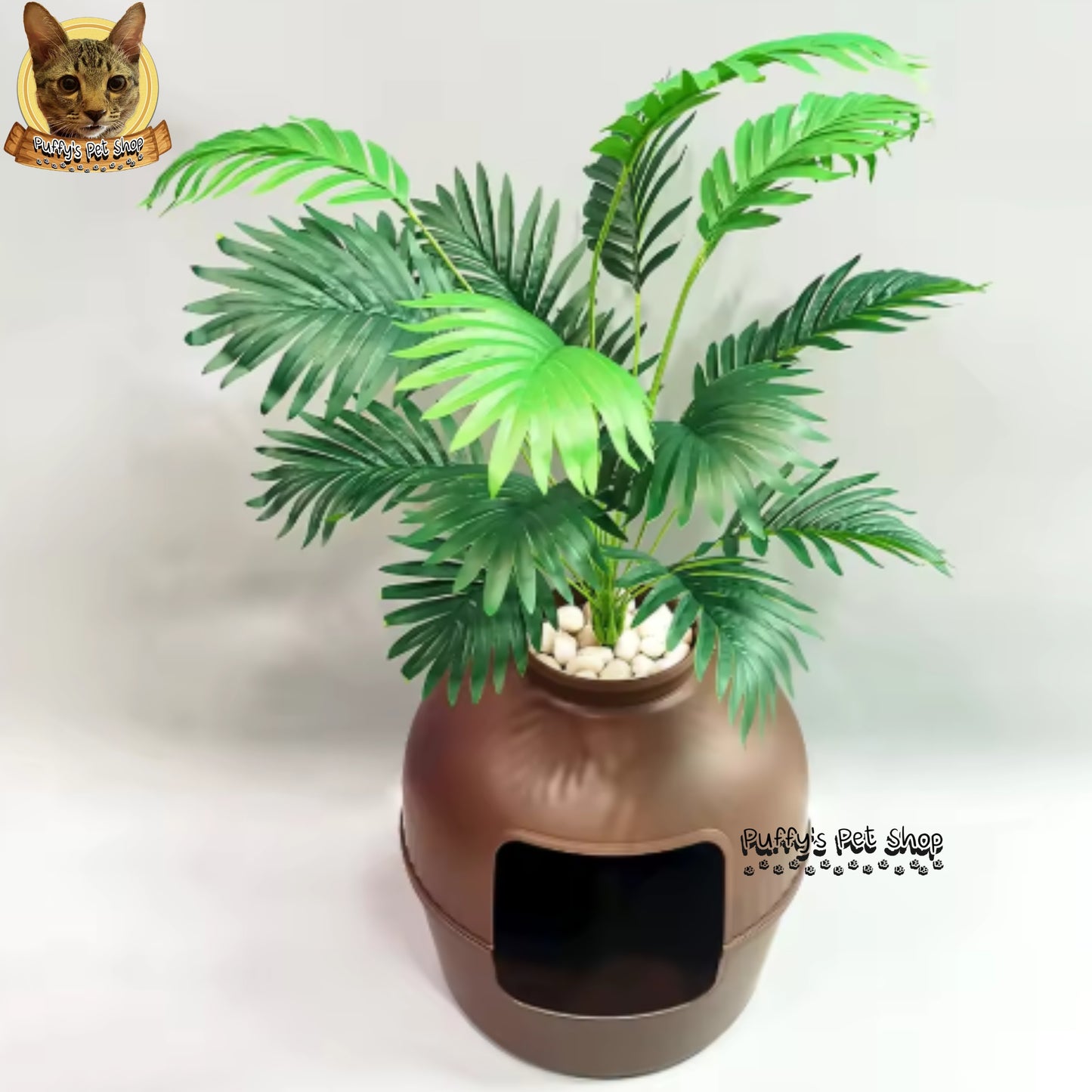 Puffy's Pet Shop | Large Cat Tree House Removable & Durable บ้านแมวต้นไม้ ขนาดใหญ่ แข็งแรง ถอดล้างได้ ตกแต่งบ้านได้ ขนาด 51 x 51 x 51.5 ซม.