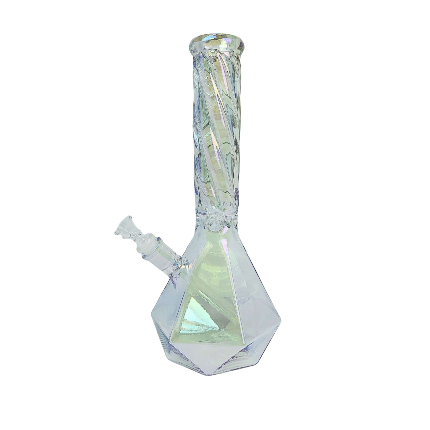 Glass Bong | HOLOGRAPHIC TWISTY DIAMOND BONG 14 INCH