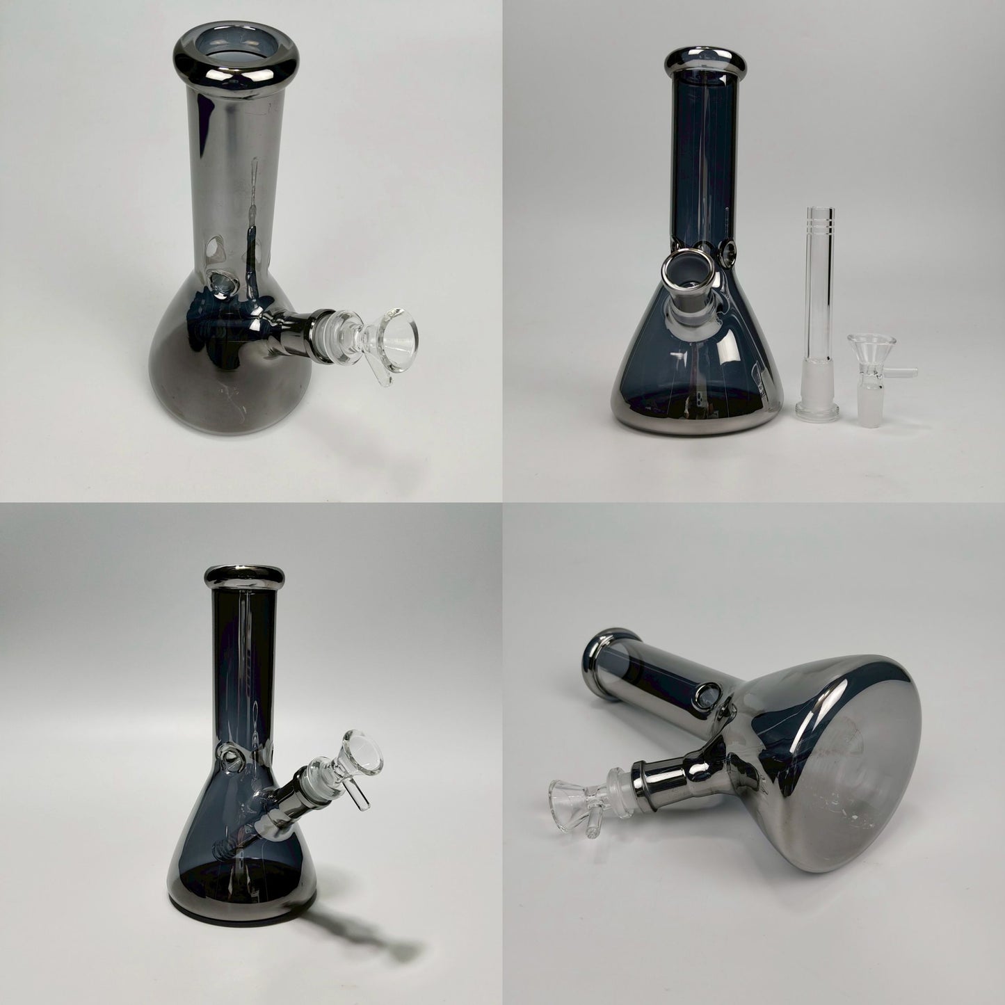 Glass Bong | HOLOGRAPHIC RAINBOW CLASSIC BEAKER 8 INCH