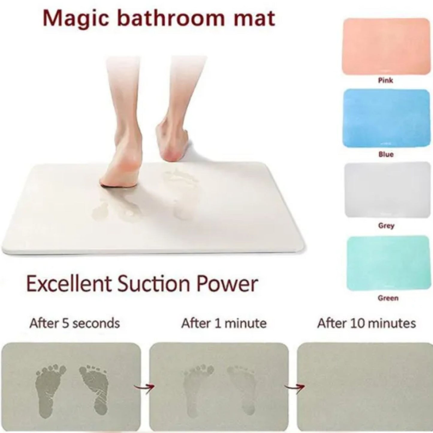 DIATOMITE BATH MAT | พรมหินเช็ดเท้าญี่ปุ่น 350x450mm - แร่หินเช็ดเท้า พรมห้องน้ำ พรมเช็ดเท้าแร่หิน ซับน้ำดี