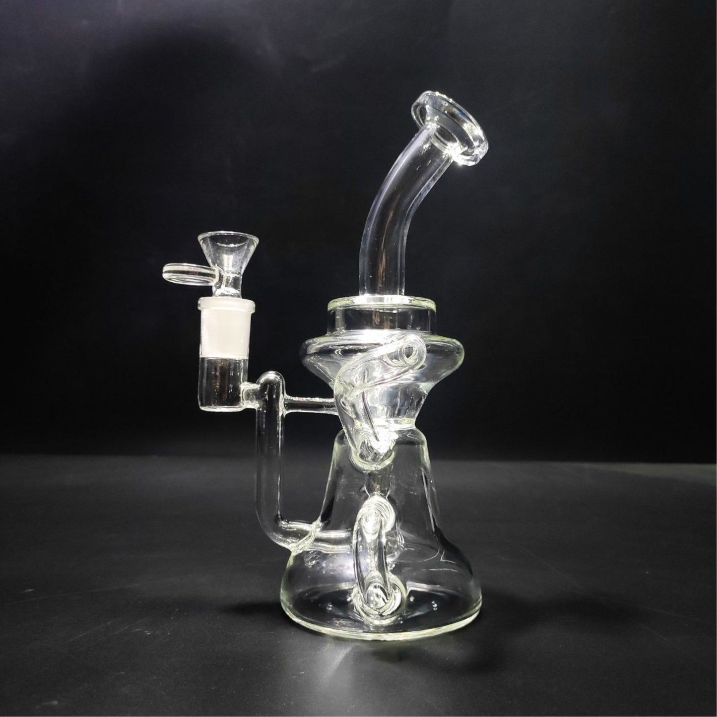 Glass Bong | DOUBLE RECYCLER DISPERSER BUBBLER OIL RIG 8.5 INCH