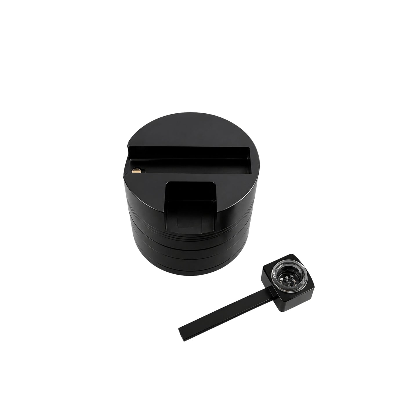 GRINDER | STAINLESS STEEL GRINDER & ONE HITTER 5 LAYER 75 MM DIAMETER WITH POLLEN CATCHER AND KIEF SPOON