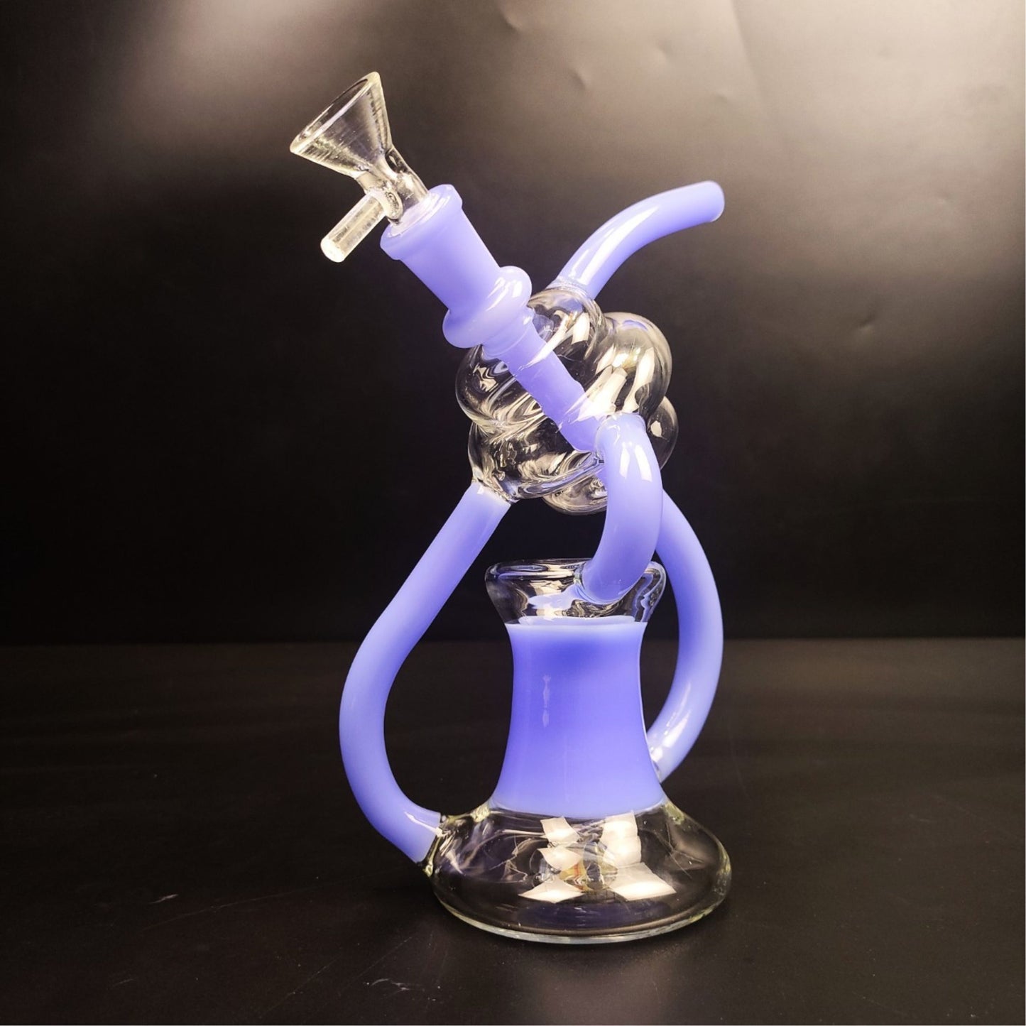 Glass Bong | TWIN LINE BUBBLER RECYCLER OIL RIG 8 INCH