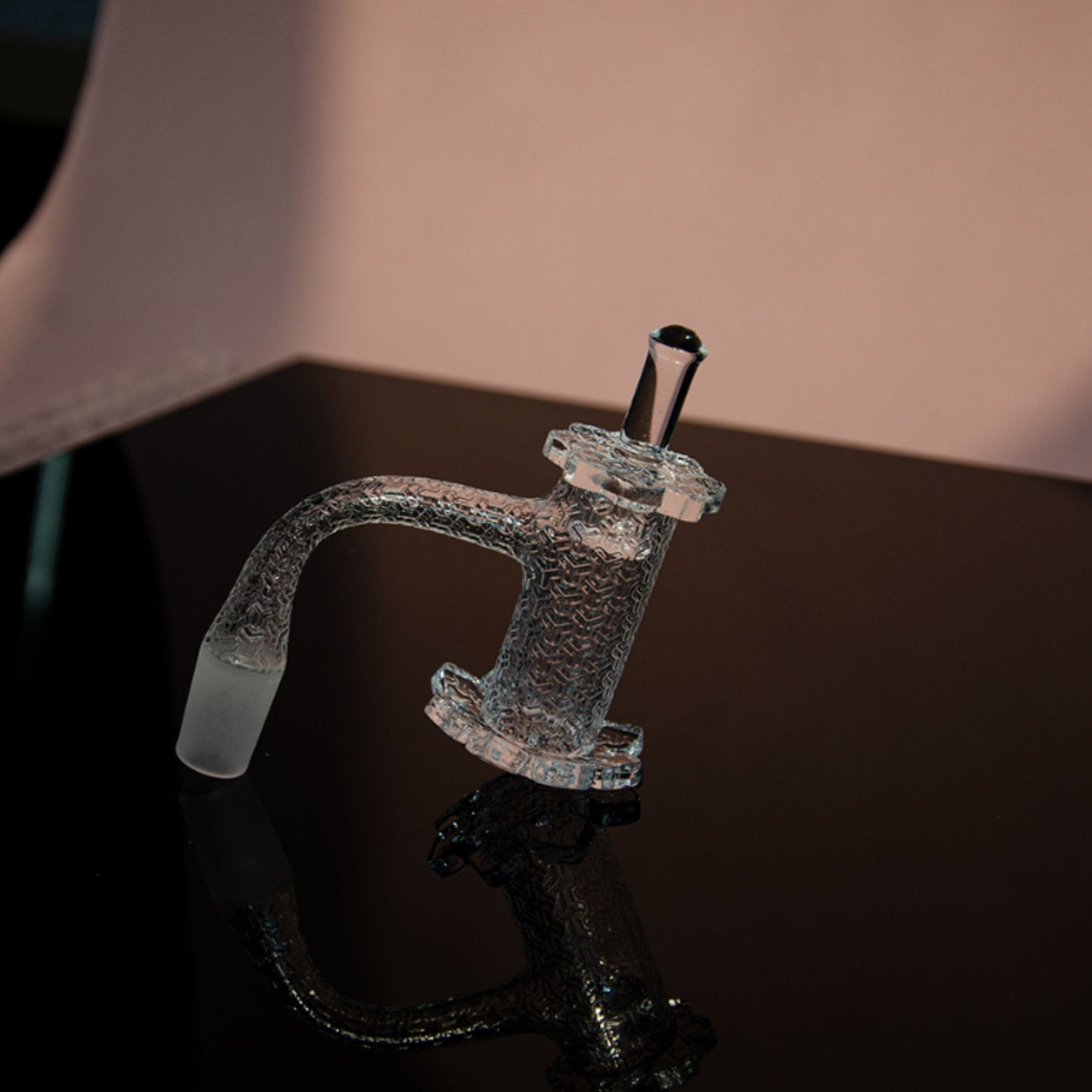 QUARTZ BOWL | LOTUS BLENDER QUARTZ BANGER WITH CAP PEARL 14 MM 45&90 DEGREE