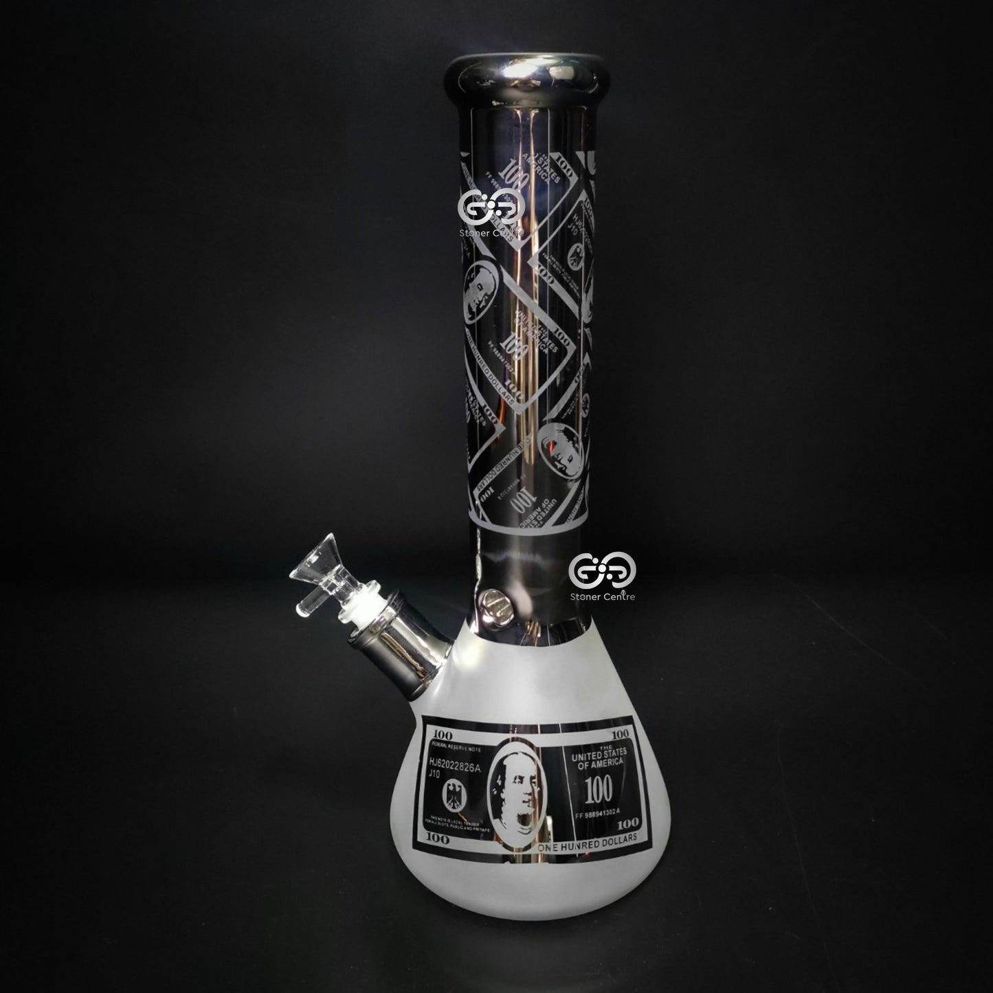Glass Bong | DOLLAR BILL BEAKER SILVER 13.5 INCH