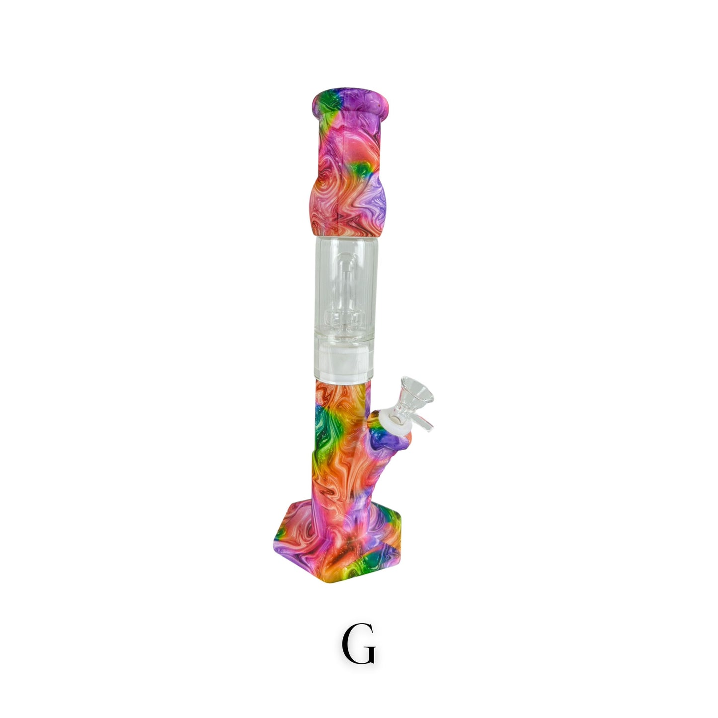 Glass Bong | UNBREAKABLE SILICONE V2 WITH DOME GLASS PERCOLATOR 12 INCH