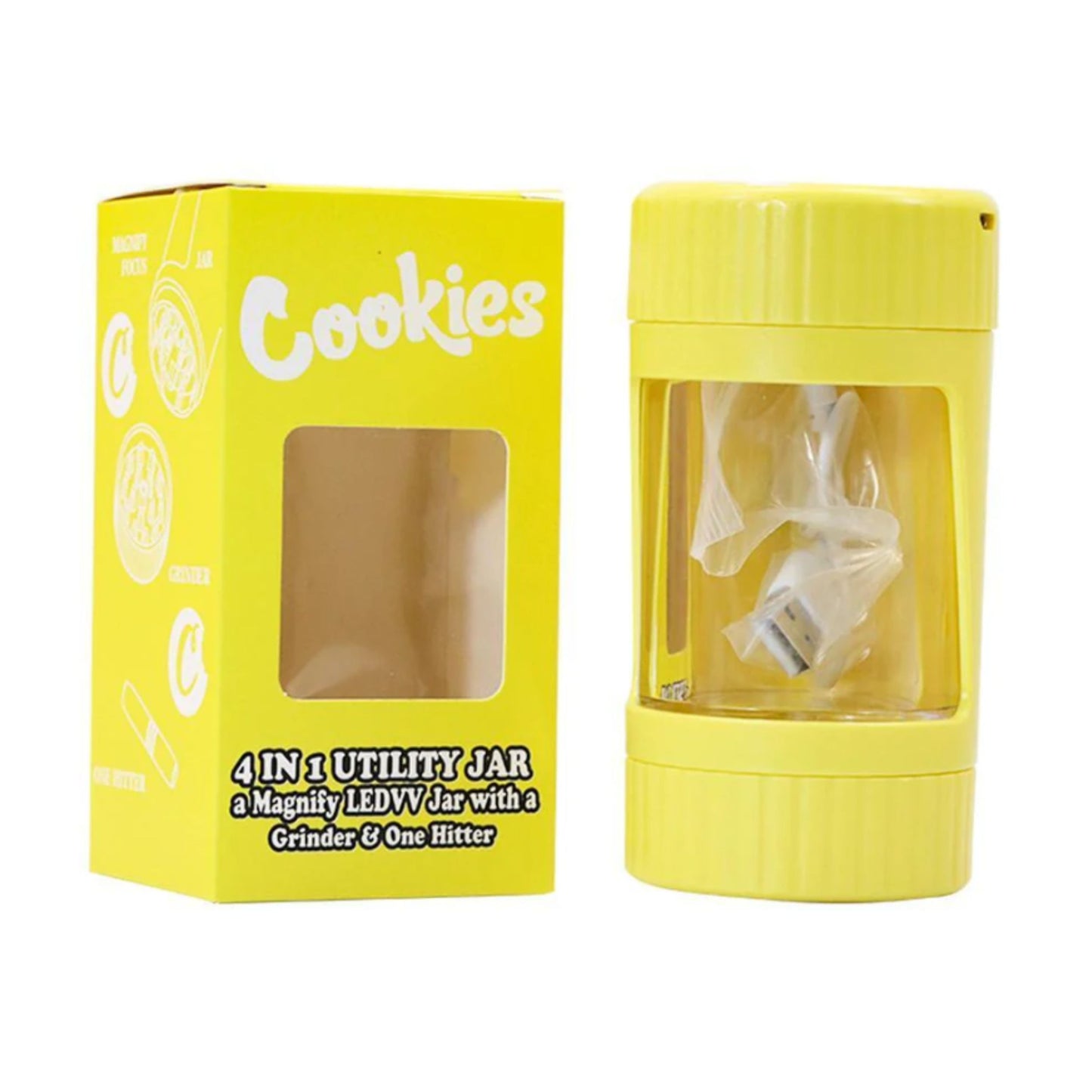 GRINDER | CK 4 IN 1 JAR WITH LED | MAGNIFYING GLASS &amp; ONE-HITTER